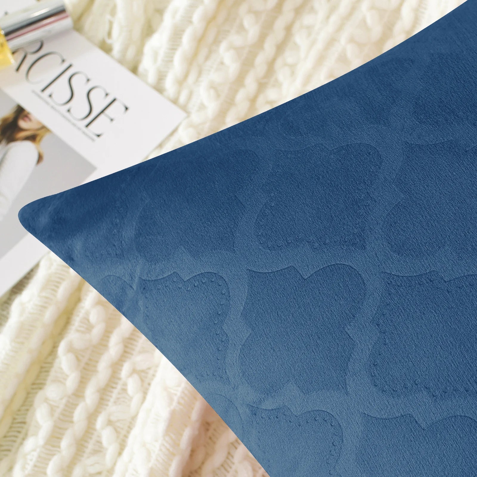 YSTYLE Velvet Sofa Cushion Covers, Decorative Throw Pillow Covers, 2 pcs, Hidden Zipper-Gourd Shape