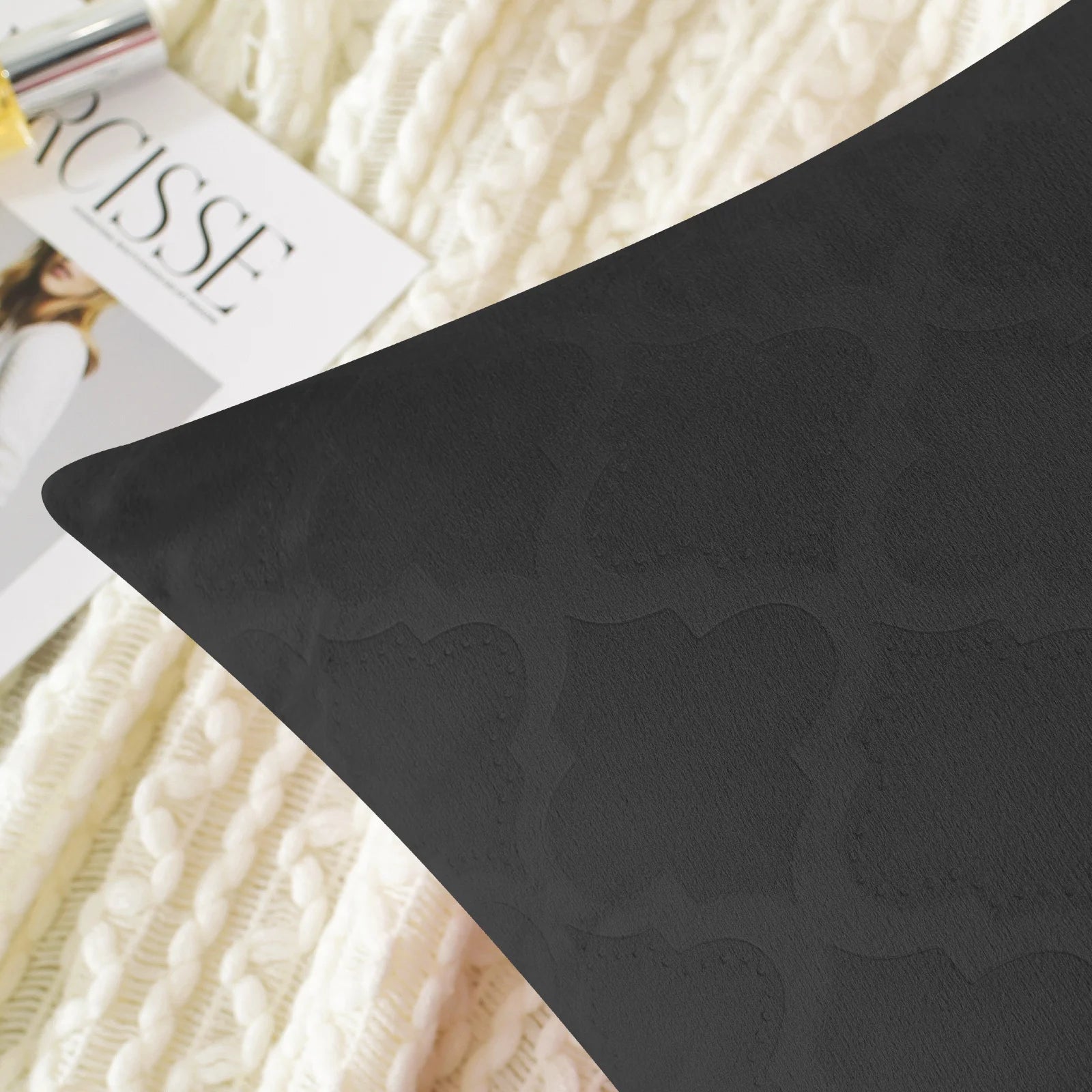 YSTYLE Velvet Sofa Cushion Covers, Decorative Throw Pillow Covers, 2 pcs, Hidden Zipper-Gourd Shape