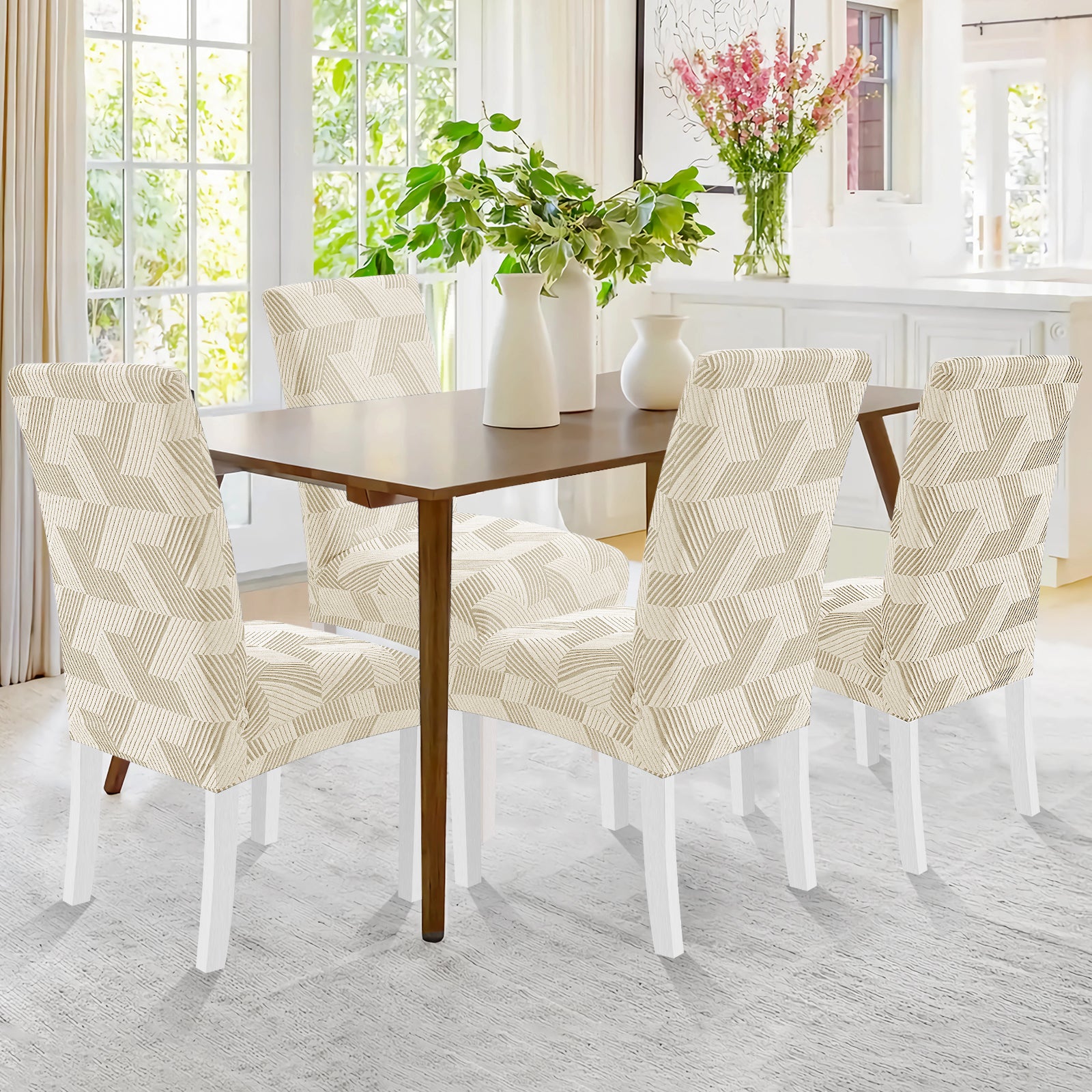 Ystyle 4 Pieces Stretch Chair Covers with Backrest Universal-YSTYLE