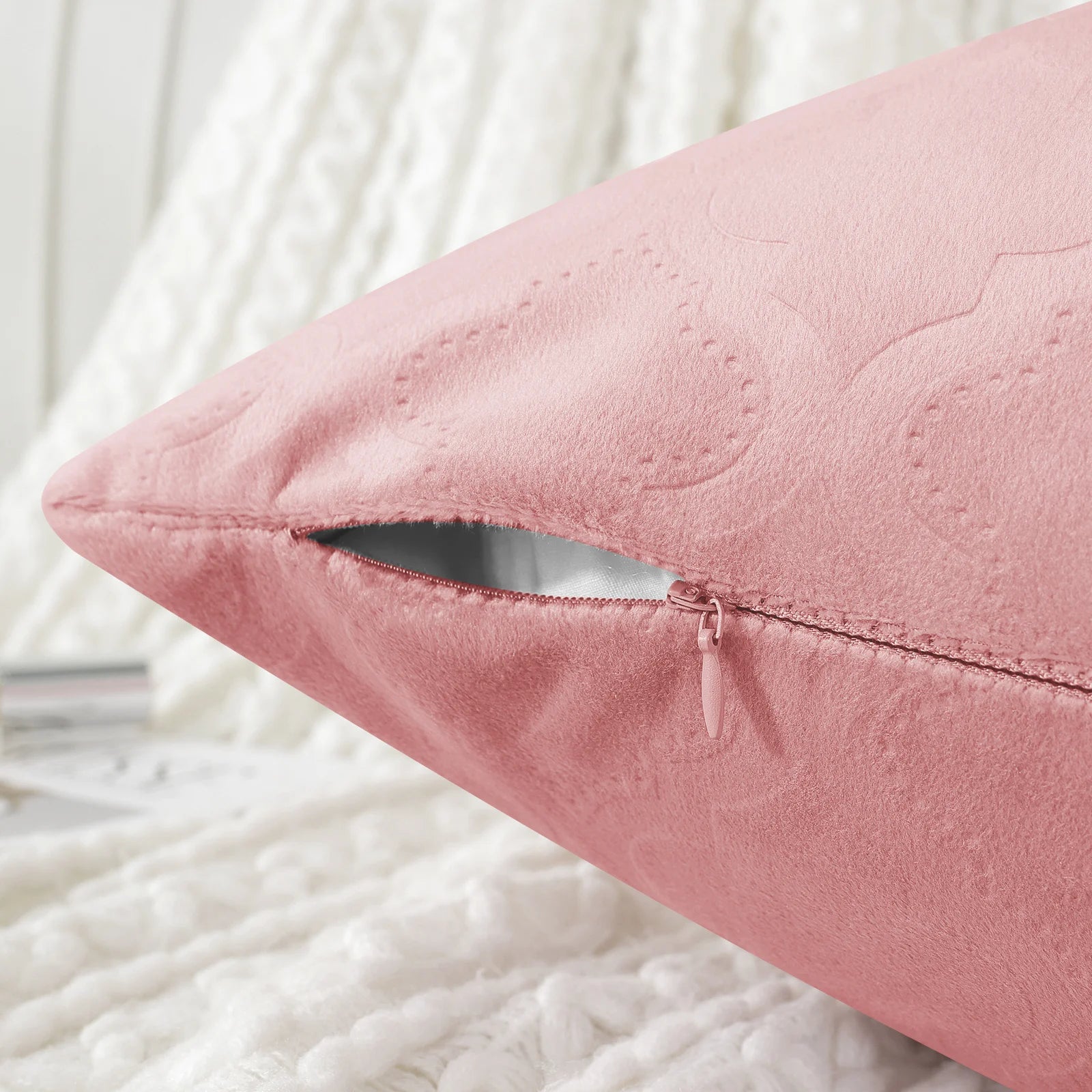 YSTYLE Velvet Sofa Cushion Covers, Decorative Throw Pillow Covers, 2 pcs, Hidden Zipper-Gourd Shape