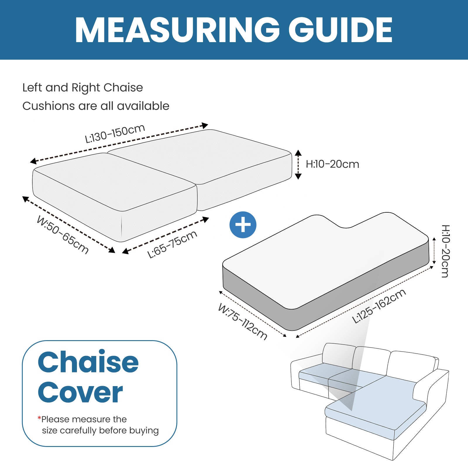 Ystyle Stretch Sofa Seat Cover Anti Slip Geometric( 2*1-Seat + Chaise Lounge)-YSTYLE