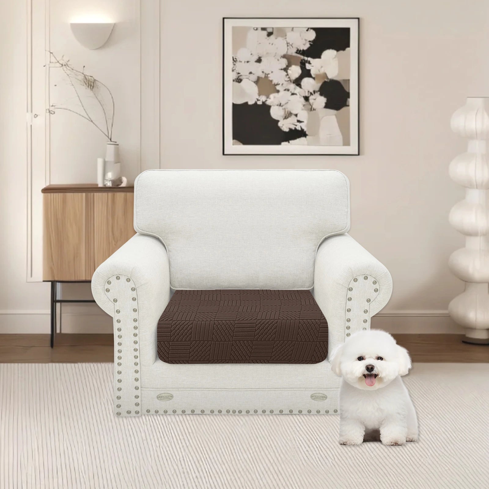 YSTYLE Stretch Sofa Seat Cover 1 Seater Geometric Pattern-YSTYLE