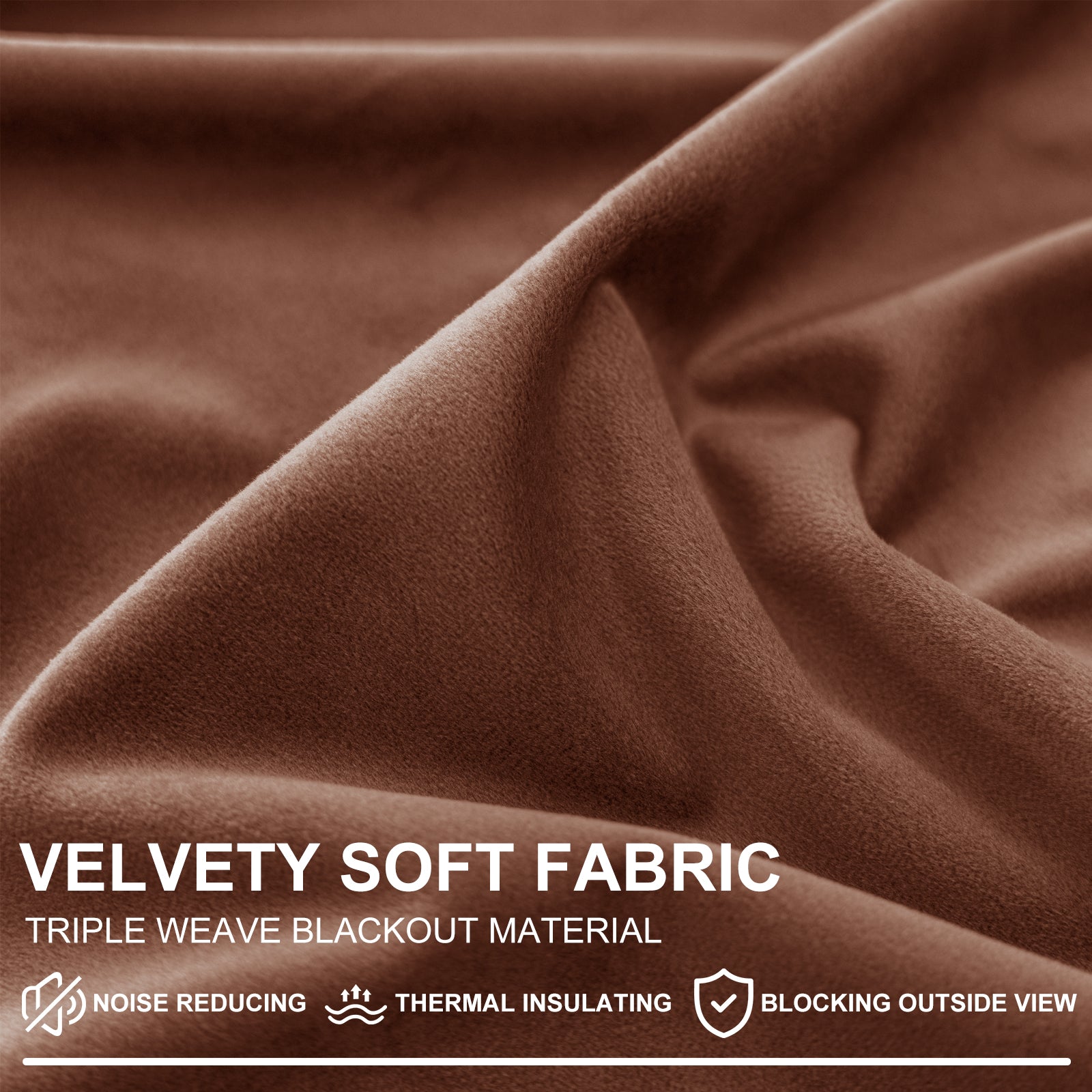 YSTYLE 2 Pieces Velvet Blackout Curtains Thermal Insulated-YSTYLE