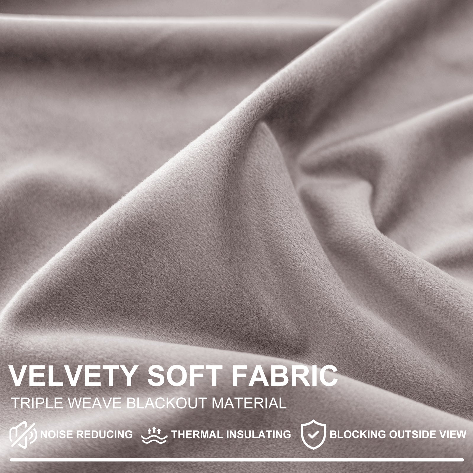 YSTYLE 2 Pieces Velvet Blackout Curtains Thermal Insulated-YSTYLE