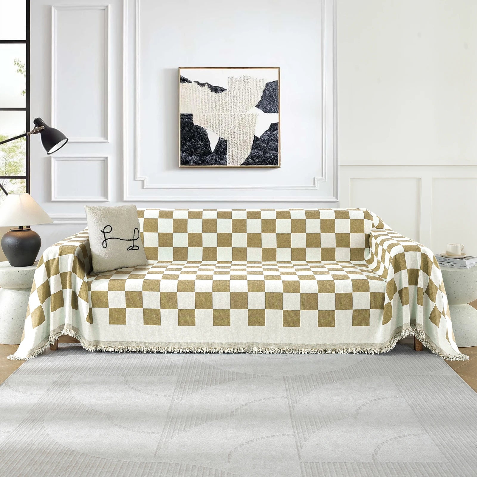 YSTYLE 4 Seater Sofa Throw Blanket 180x380cm Stain Resistant-YSTYLE