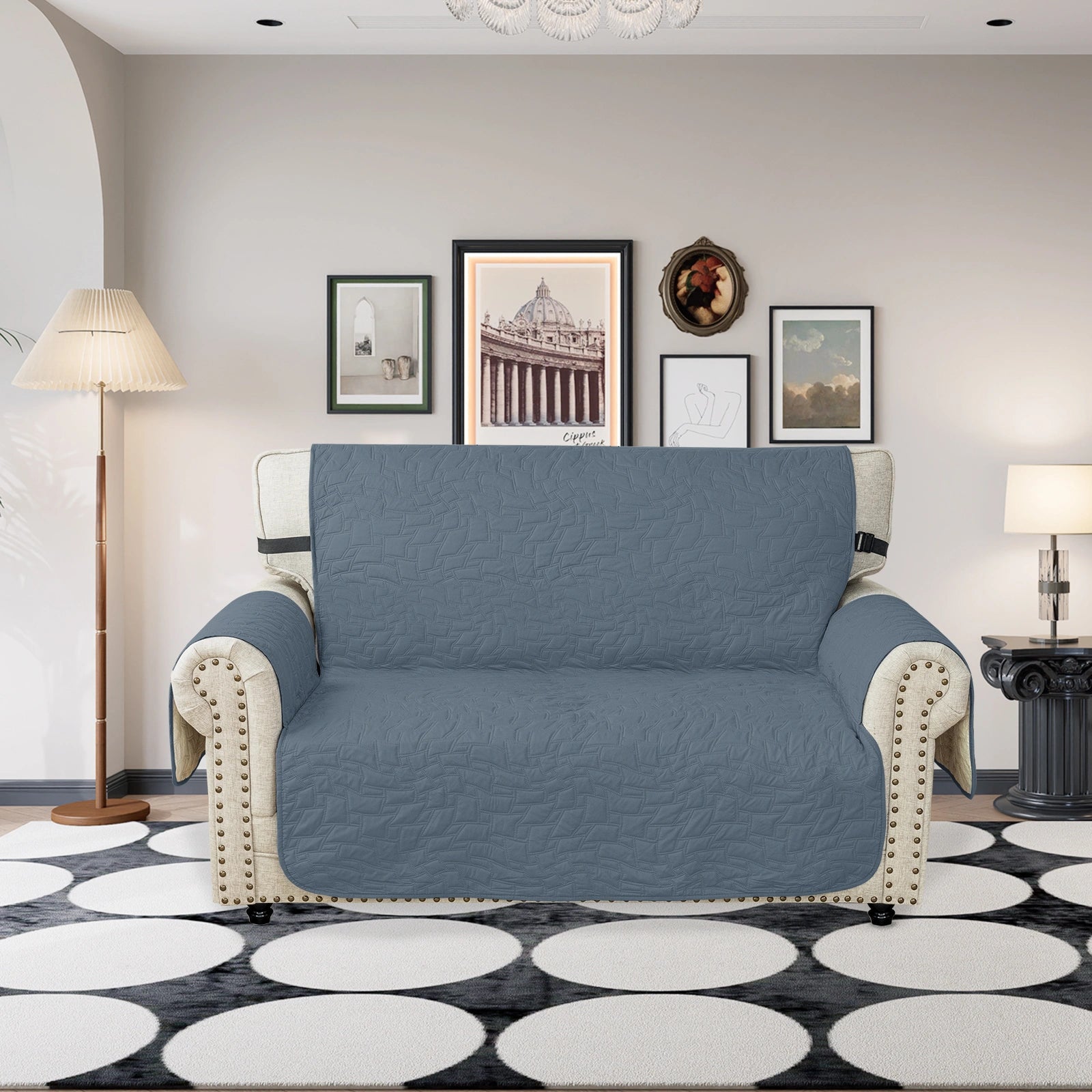 YSTYLE Waterproof 2 Seater Sofa Cover with Armrests Anti-Slip-YSTYLE