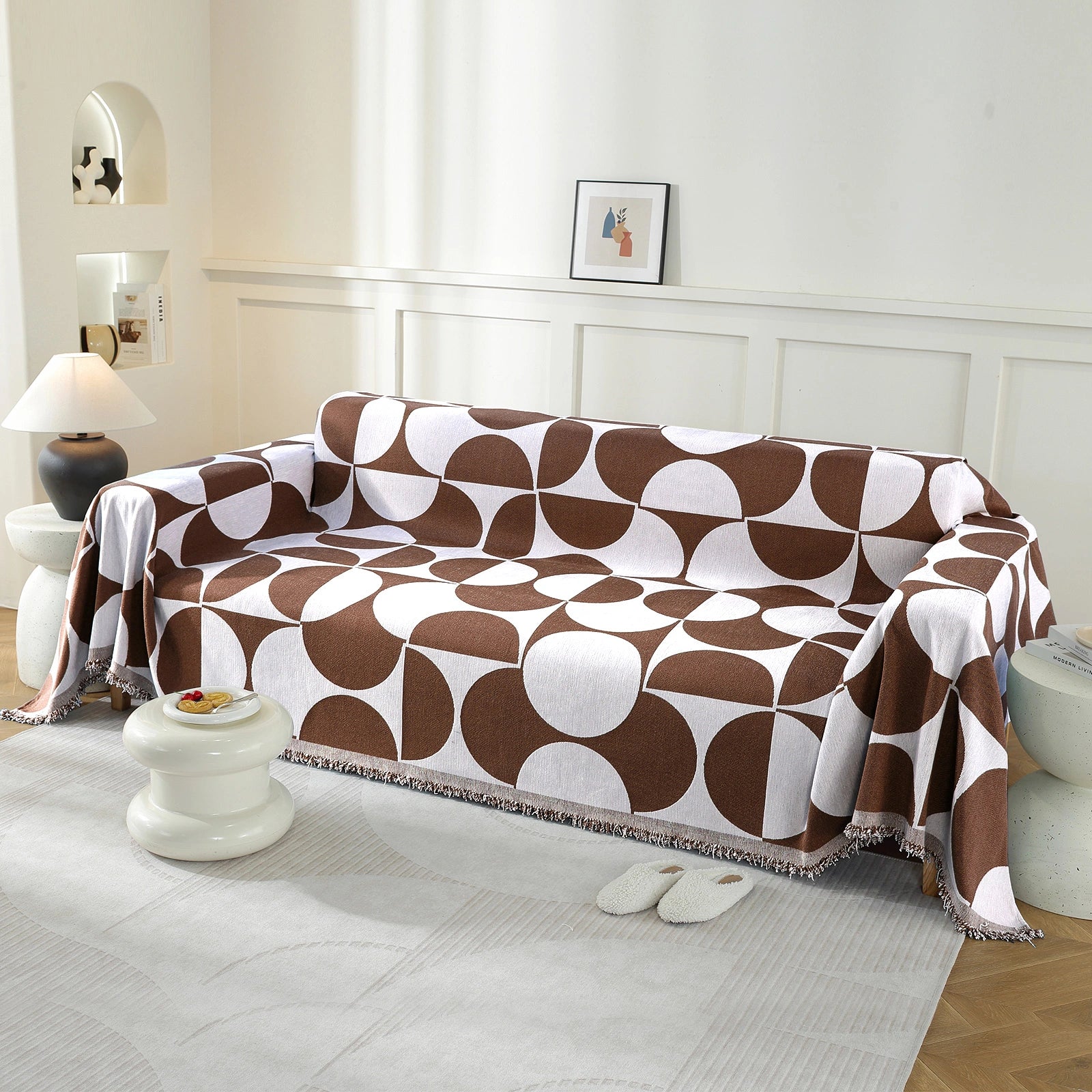 YSTYLE 2 Seater Sofa Blanket,All-in-One Throw, Pet-Friendly & Easy Care,Semi-Circular