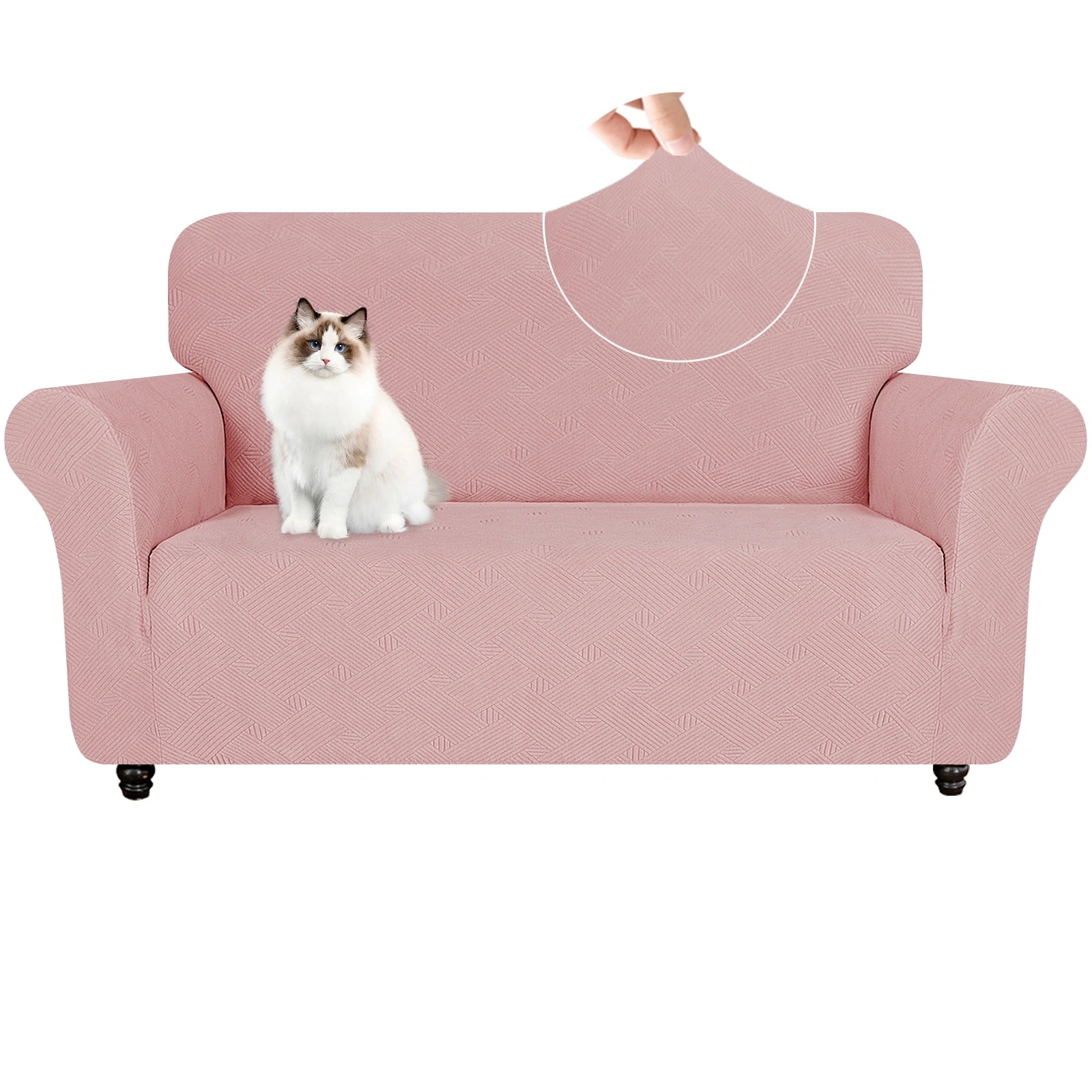 YSTYLE 2 Asientos Sofá Cubierta - Elástica, Antideslizante, Amigable con Mascotas, Lavable, Invernal - Patrón Entrelazado