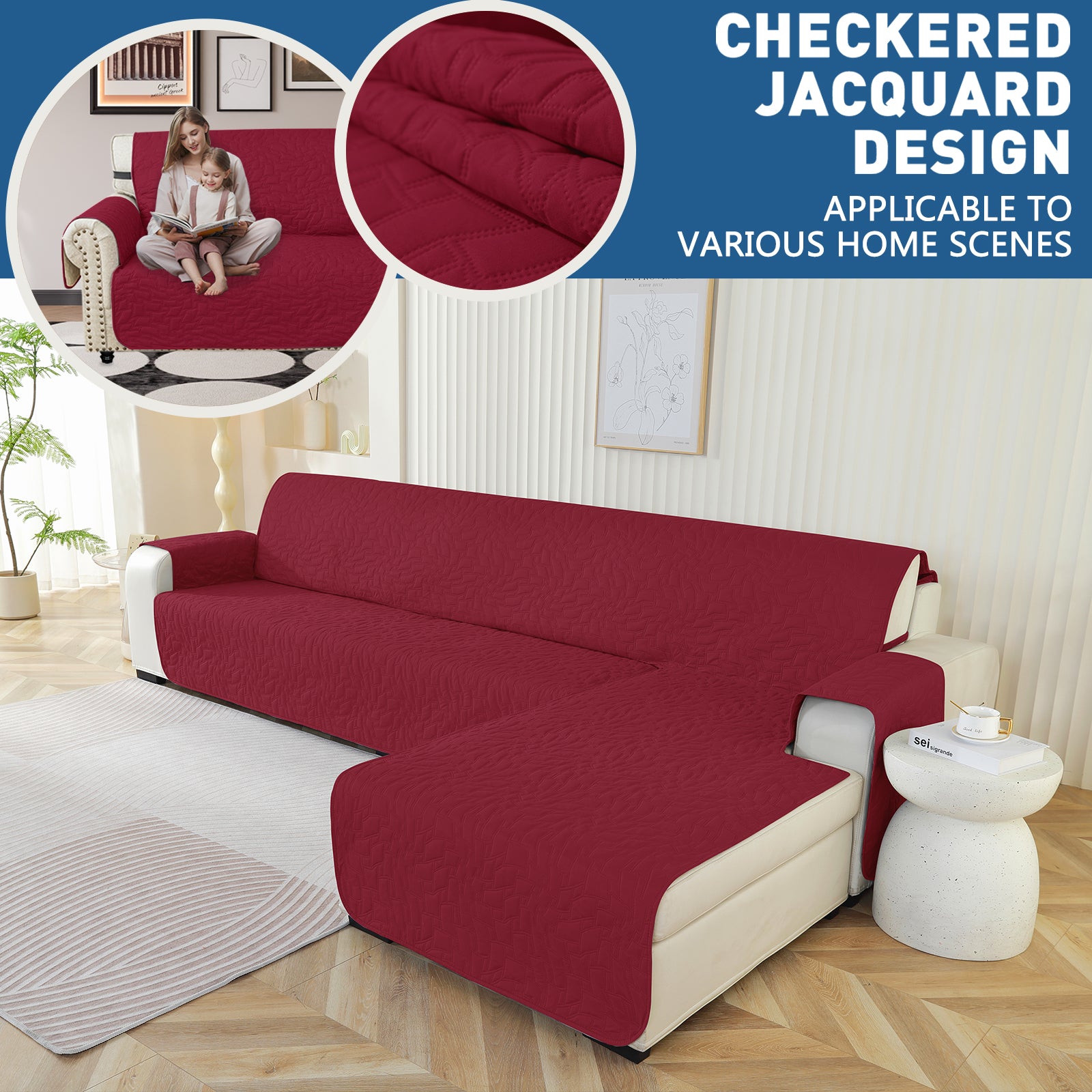 Copertura Impermeabile Reversibile per Divano Angolare a 4 Posti Penisola | YSTYLE