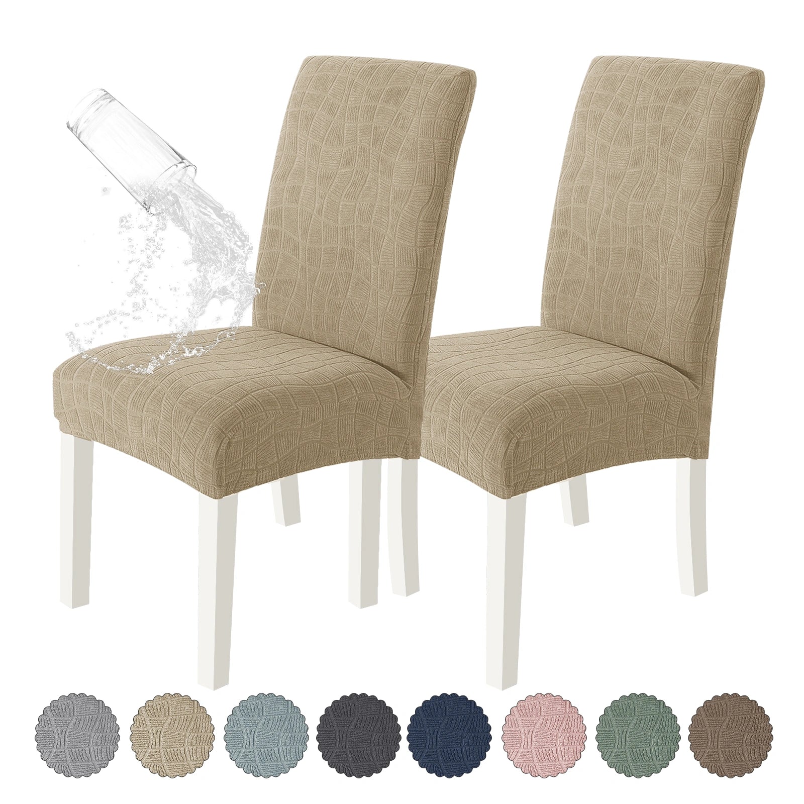 YSTYLE 6 Pieces Universal Stretch Chair Covers with Backrest-YSTYLE