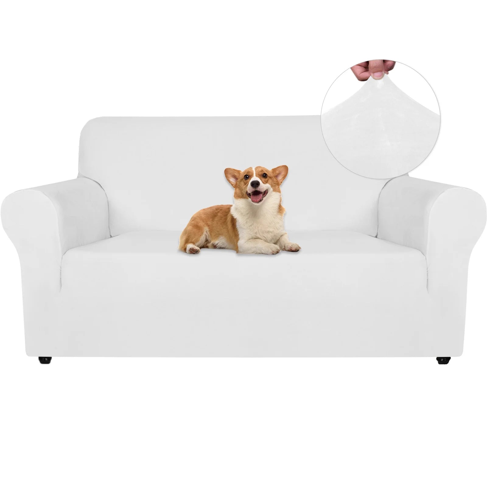 YSTYLE Velvet 2 Seater Sofa Cover – Stretch Fit, Anti-Scratch, Pet-Friendly, Non-Slip, Washable