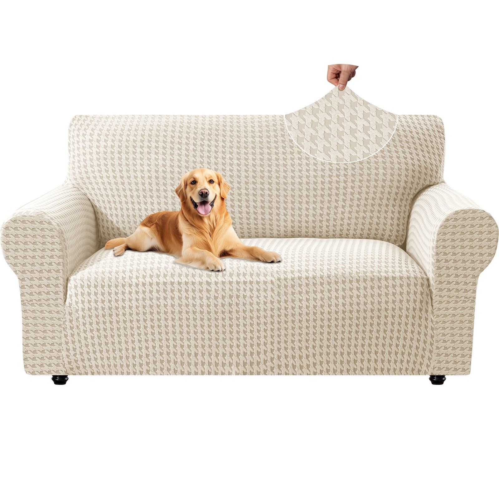 Ystyle 2-Seat Sofa Cover with Armrests, Elastic Universal Seat Cover, Anti-Scratch Universal Sofa Cover, Anti-Slip Washable Sofa Protector, Stain-Resistant