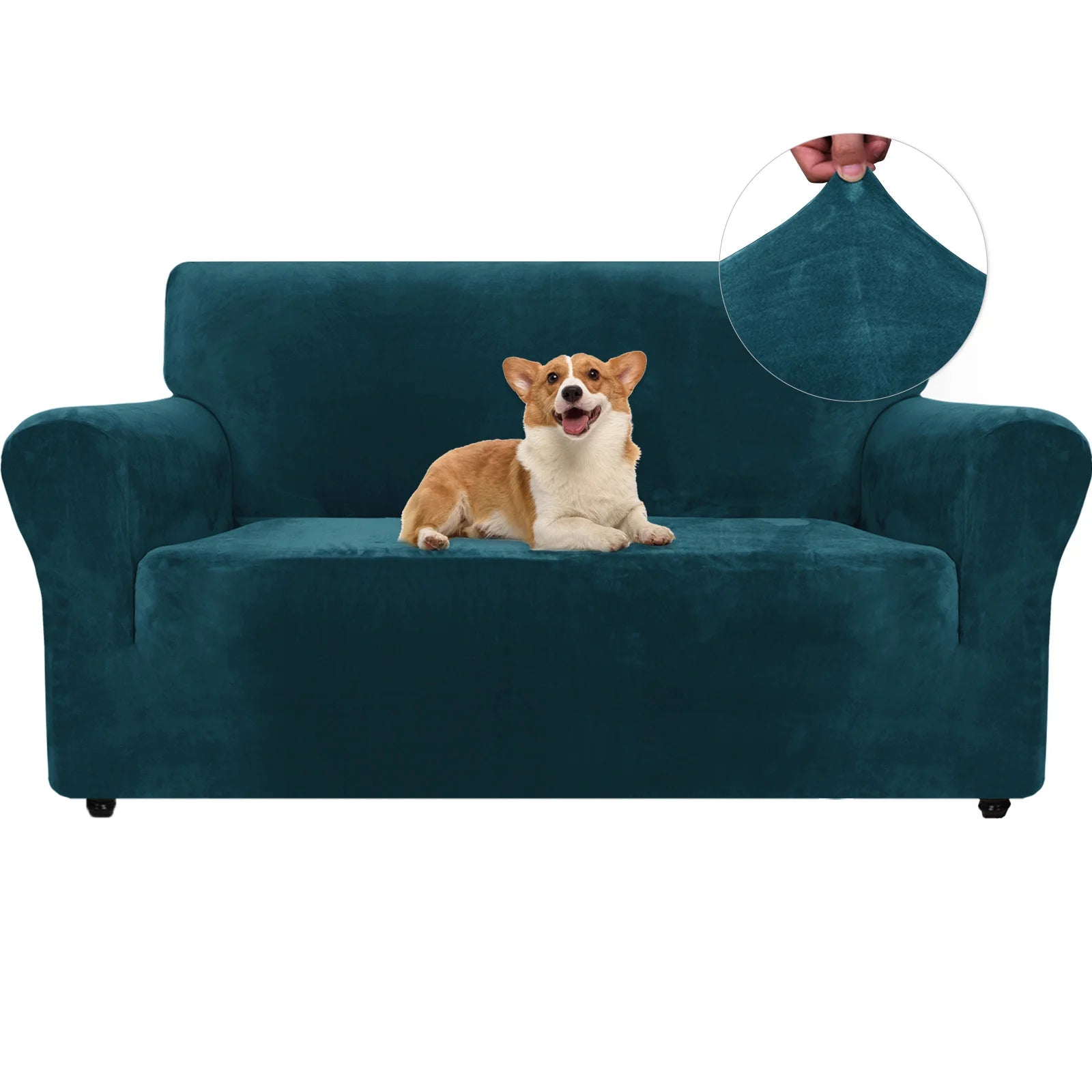 YSTYLE Velvet 2 Seater Sofa Cover – Stretch Fit, Anti-Scratch, Pet-Friendly, Non-Slip, Washable