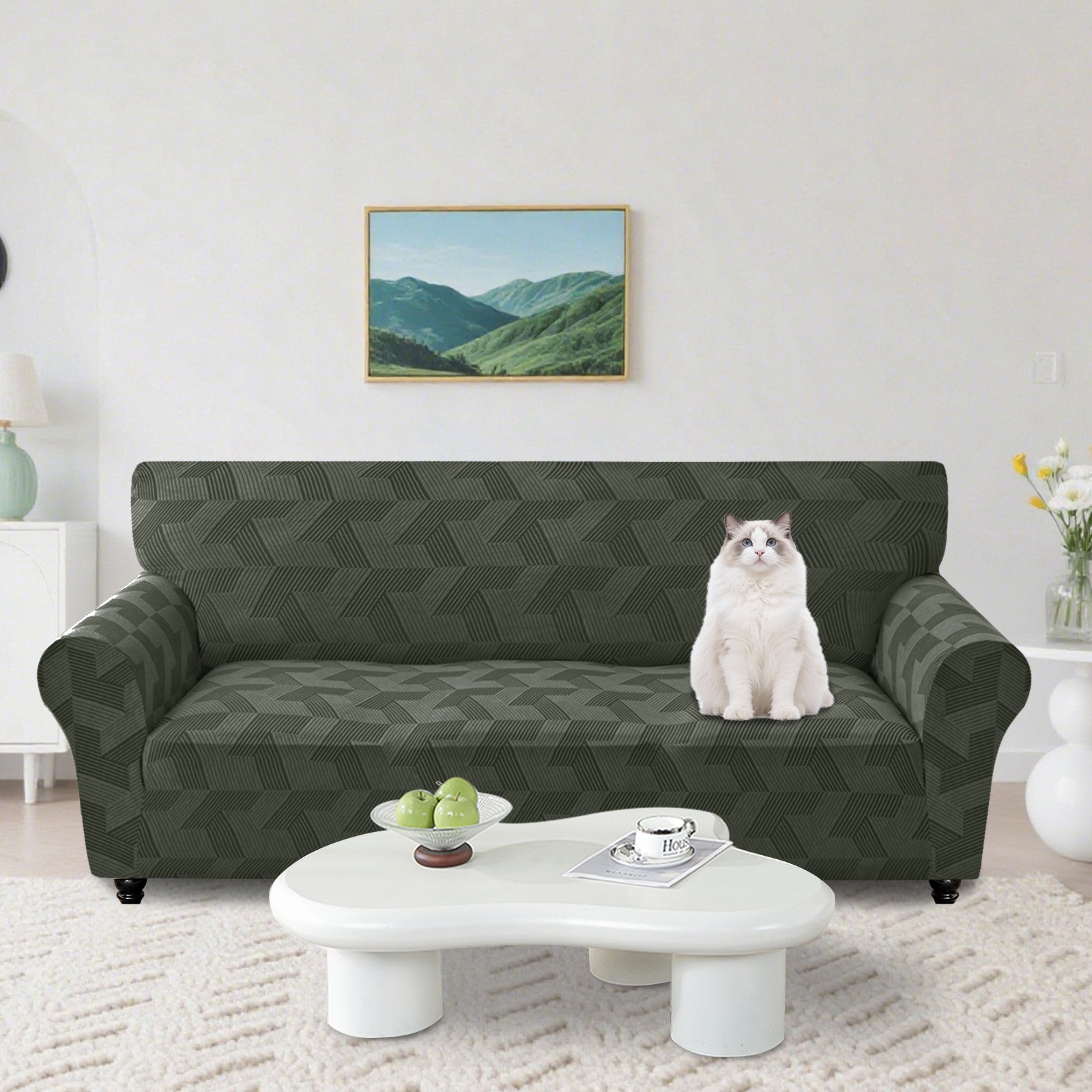 Ystyle Stretch 4 Seater Sofa Cover Super Elastic and Anti Slip-YSTYLE