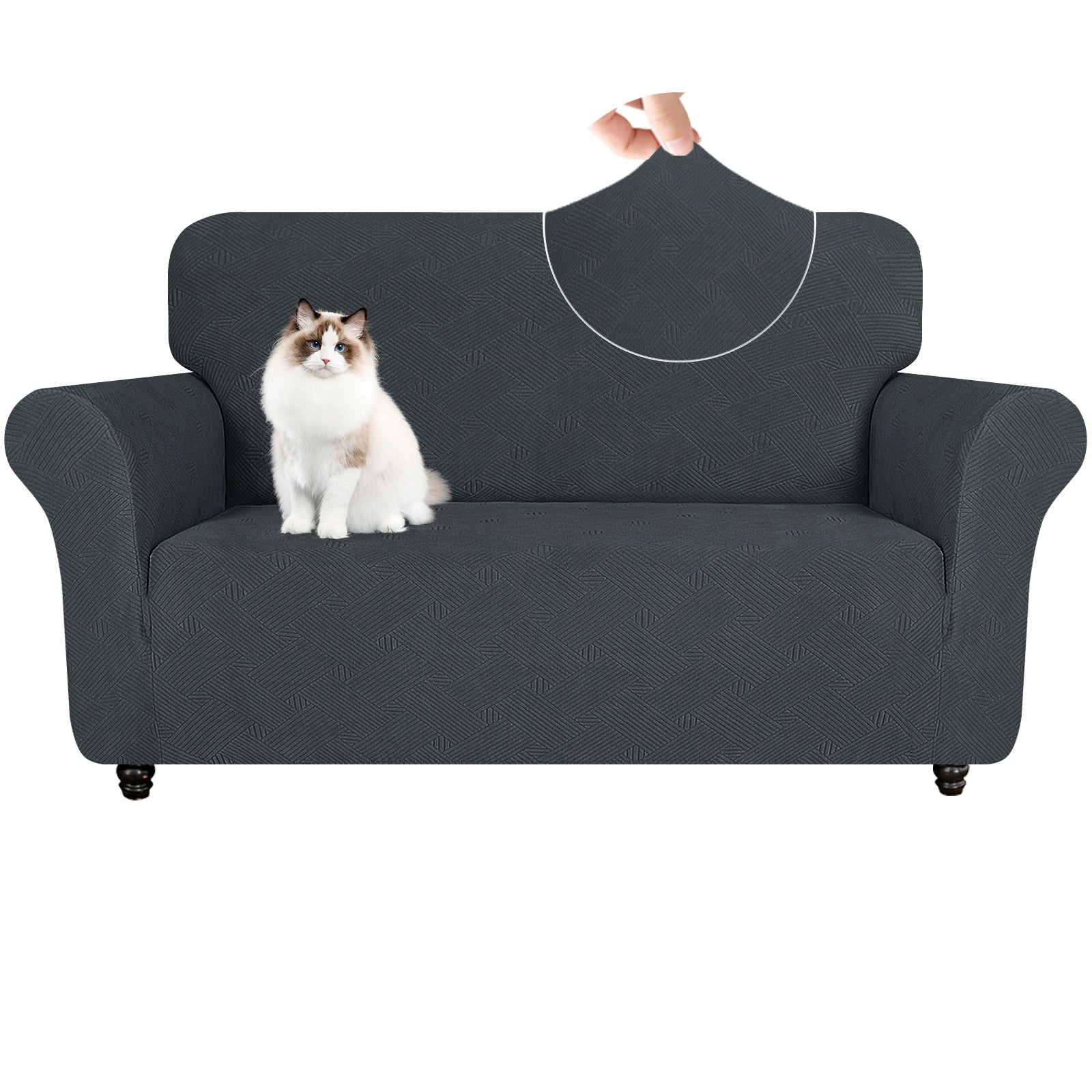 YSTYLE 2 Asientos Sofá Cubierta - Elástica, Antideslizante, Amigable con Mascotas, Lavable, Invernal - Patrón Entrelazado