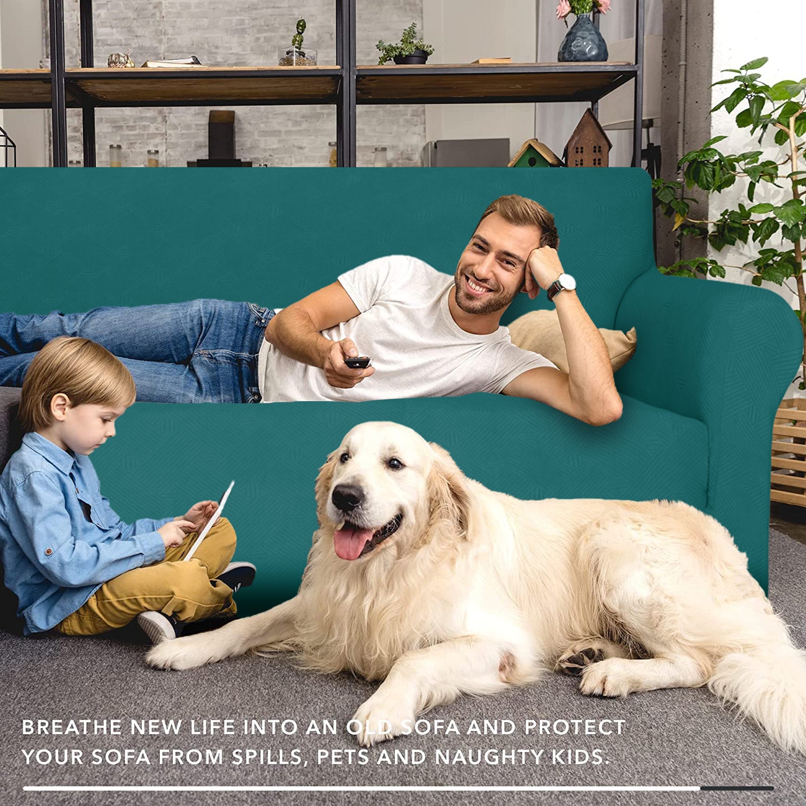 YSTYLE Hoch Stretch 3-Sitzer Sofa Bezug Anti-Rutsch Waschbar