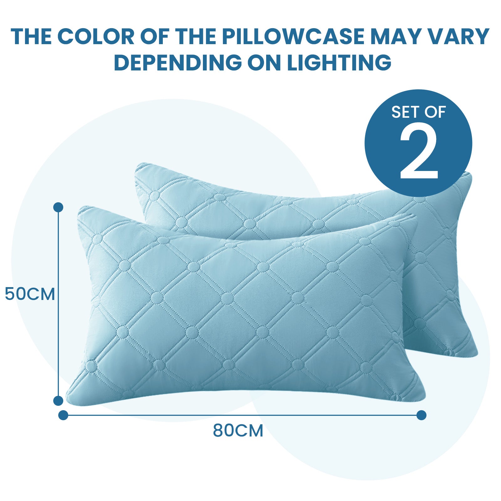 Ystyle Waterproof Pillow Protectors 50x80 cm Set of 2, Scratch-Resistant Pillowcase Covers