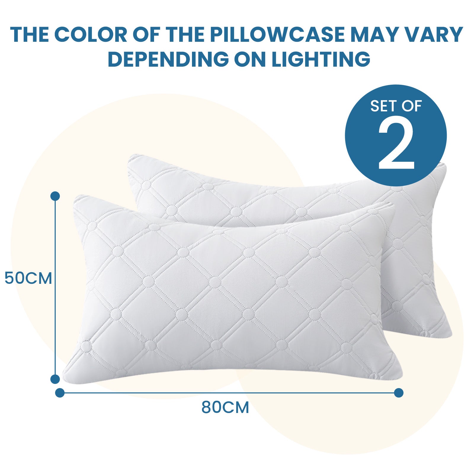 Ystyle 2 Pieces Waterproof Bed Pillowcases 50x80cm Hypoallergenic-YSTYLE