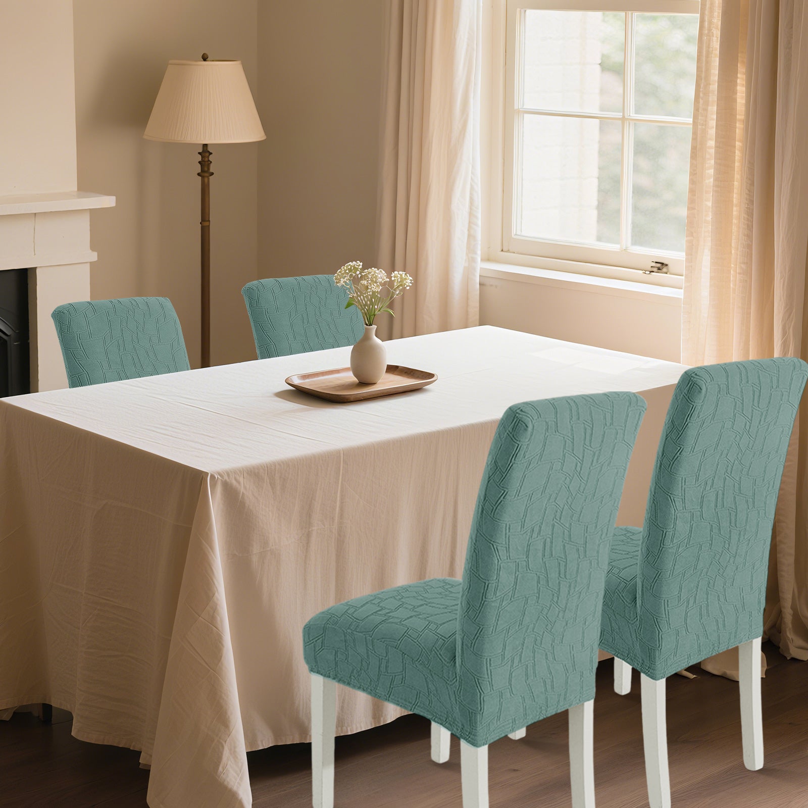 Ystyle 4-Piece Chair Covers with Backrest, Elastic Living Room Kitchen Chair Slipcovers, Soft Comfortable Anti-Scratch Chair Covers, Easy to Clean and Durable, Washable Removable