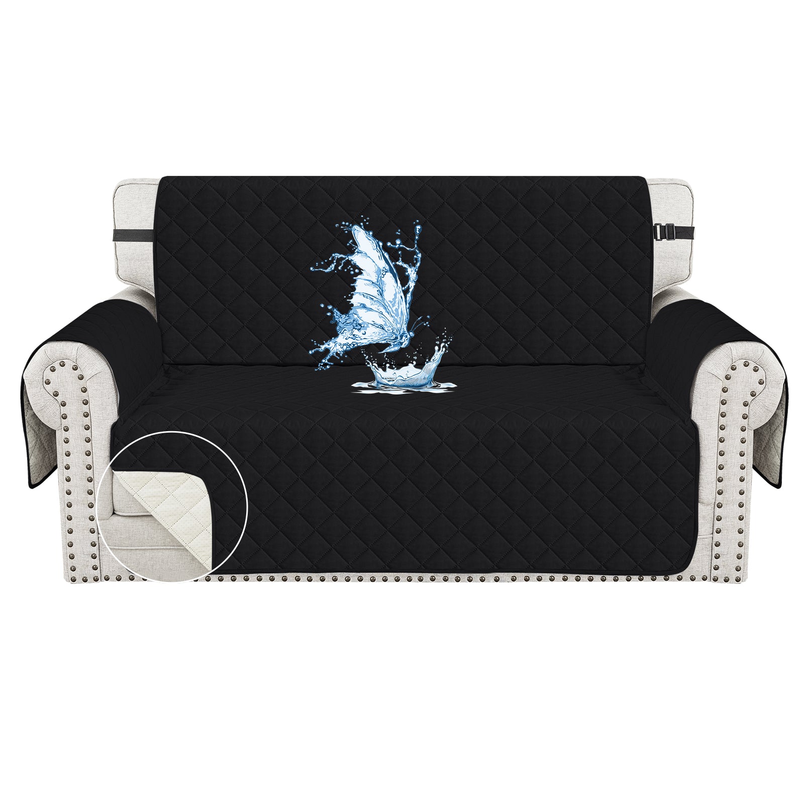 Ystyle Waterproof 2 Seater Sofa Cover with Armrests Anti-Slip-YSTYLE