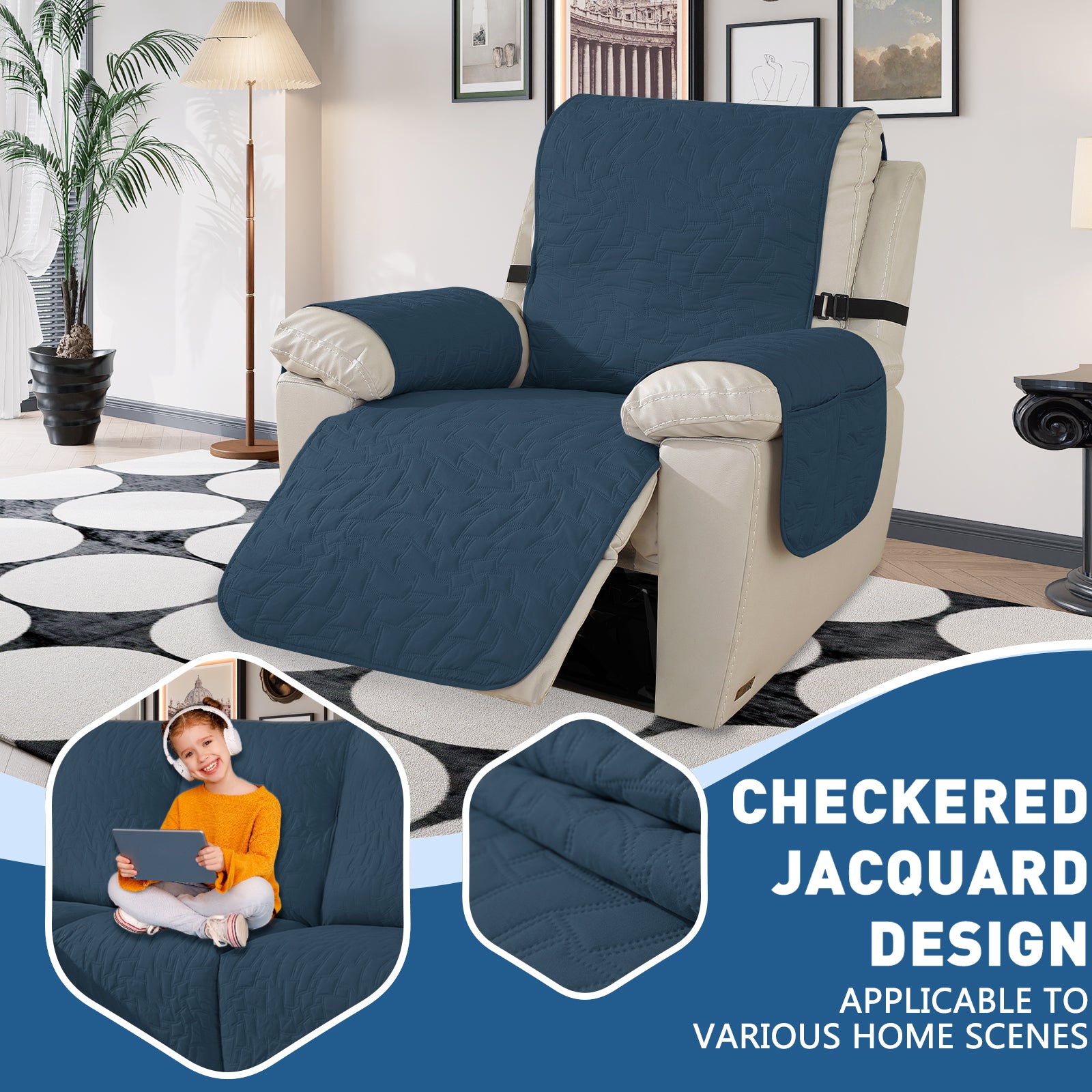 Capa para Sillón Reclinable de 1 Plazas YSTYLE – Impermeable, Antideslizante, Ajuste Elástico con Apoyabrazos