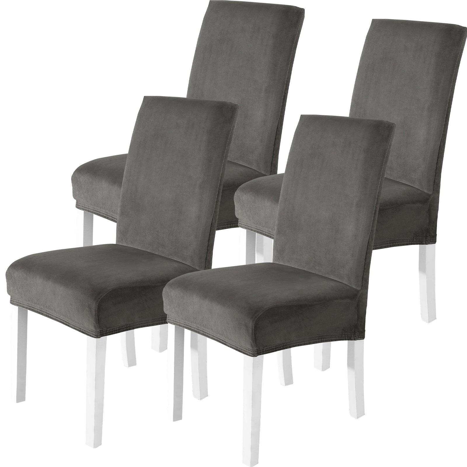 YSTYLE 4 Pieces velours élastique Chair couvertures with Backrest