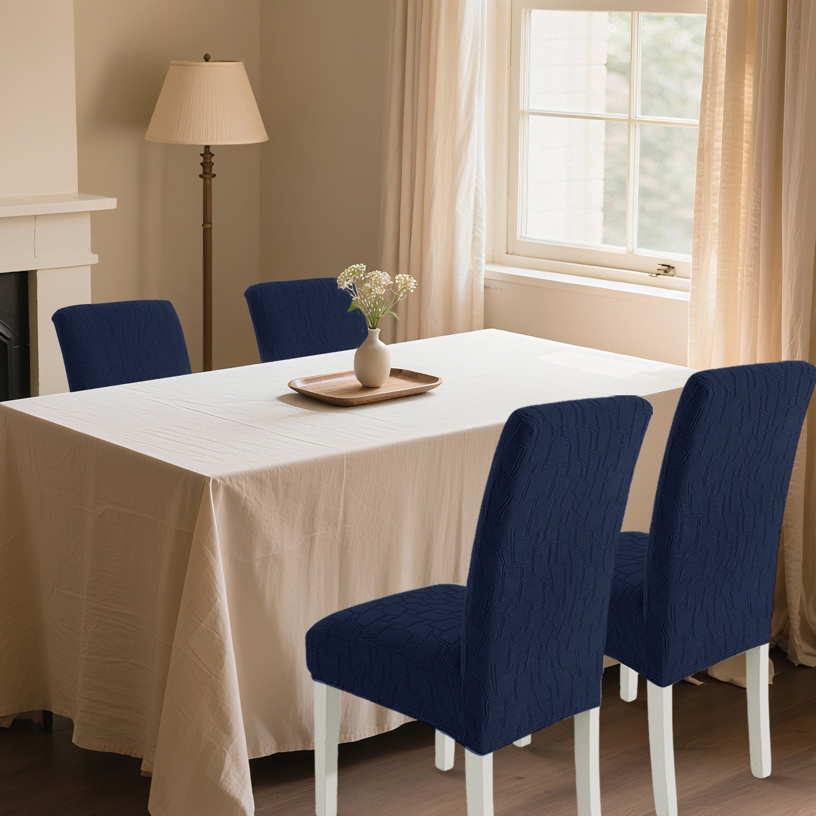 Ystyle 4-Piece Chair Covers with Backrest, Elastic Living Room Kitchen Chair Slipcovers, Soft Comfortable Anti-Scratch Chair Covers, Easy to Clean and Durable, Washable Removable