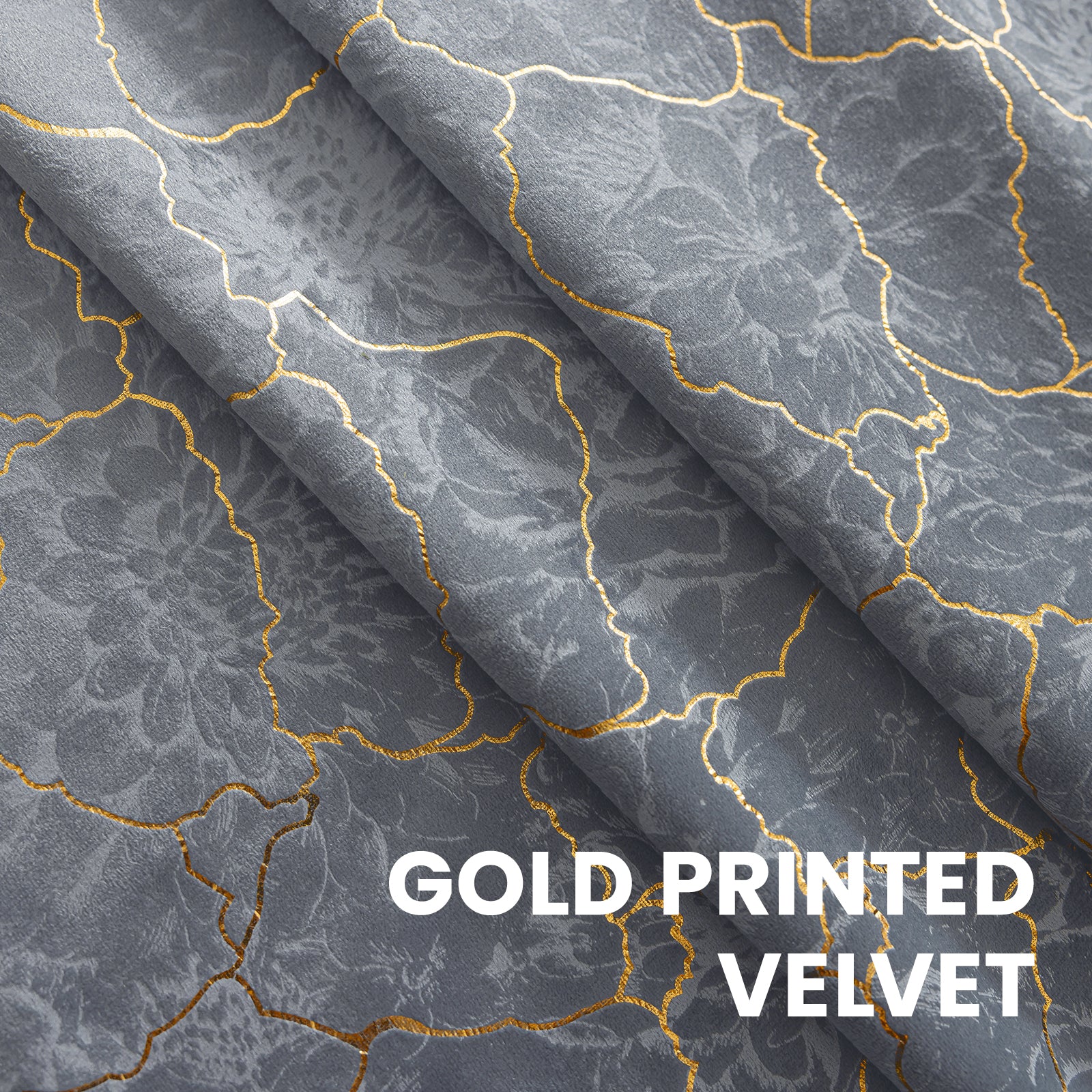 Ystyle 2 Stück Samt Blackout Vorhänge 117x137 cm Gold Druck