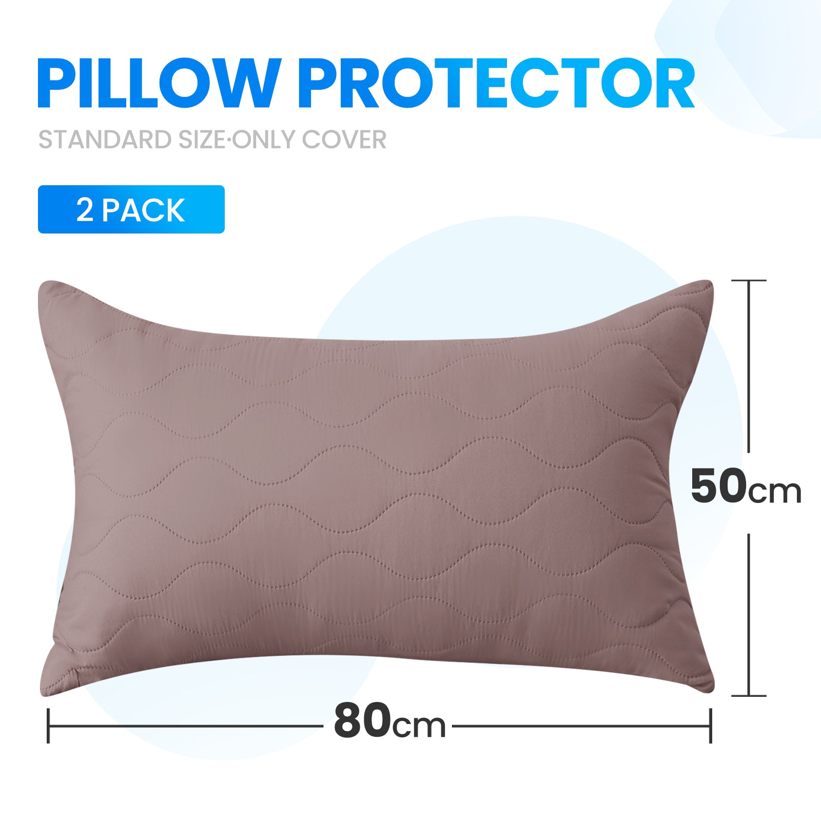 YSTYLE 2 Waterproof Pillowcases 50x80cm Breathable Anti Mite-YSTYLE