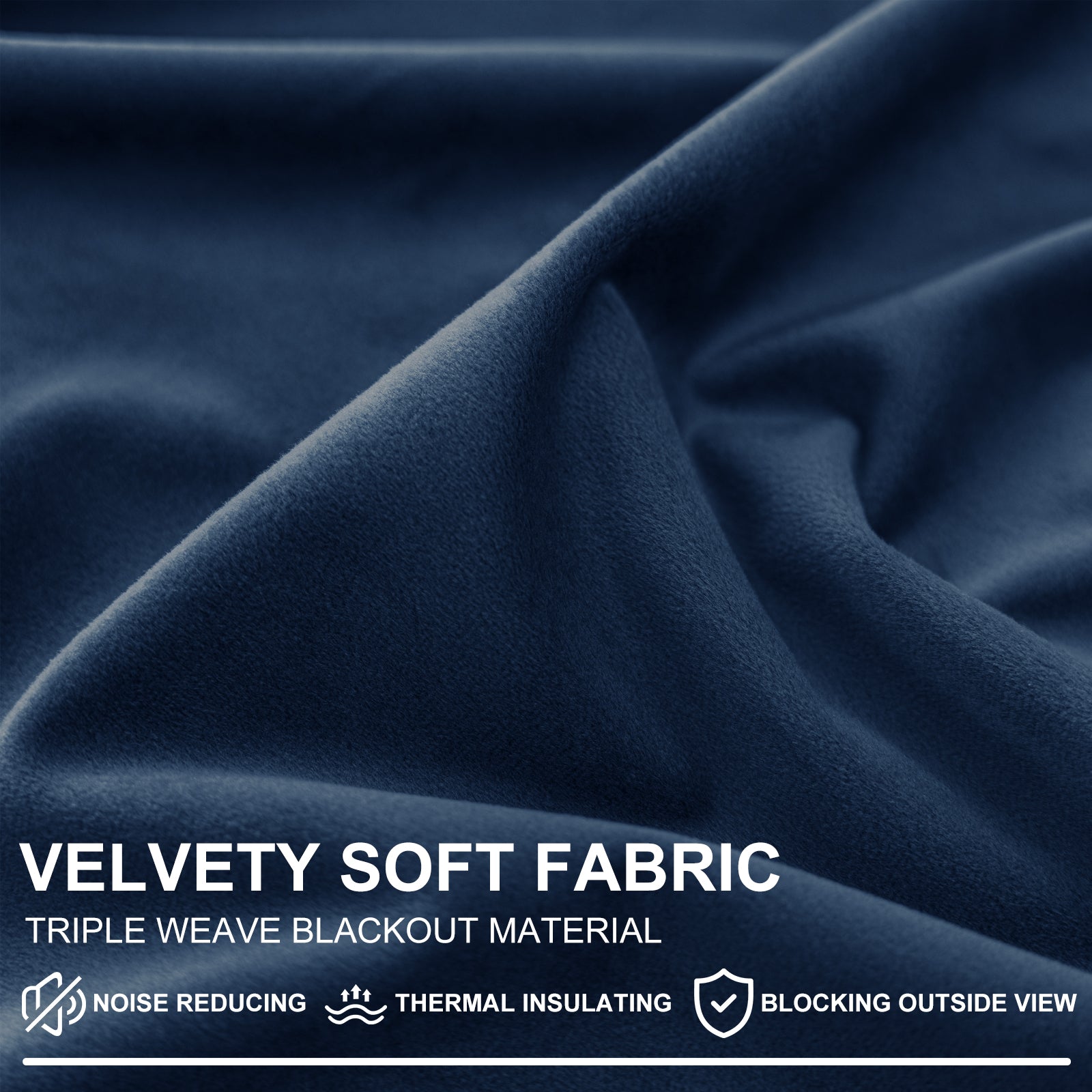 YSTYLE 2 Pieces Velvet Blackout Curtains Thermal Insulated-YSTYLE