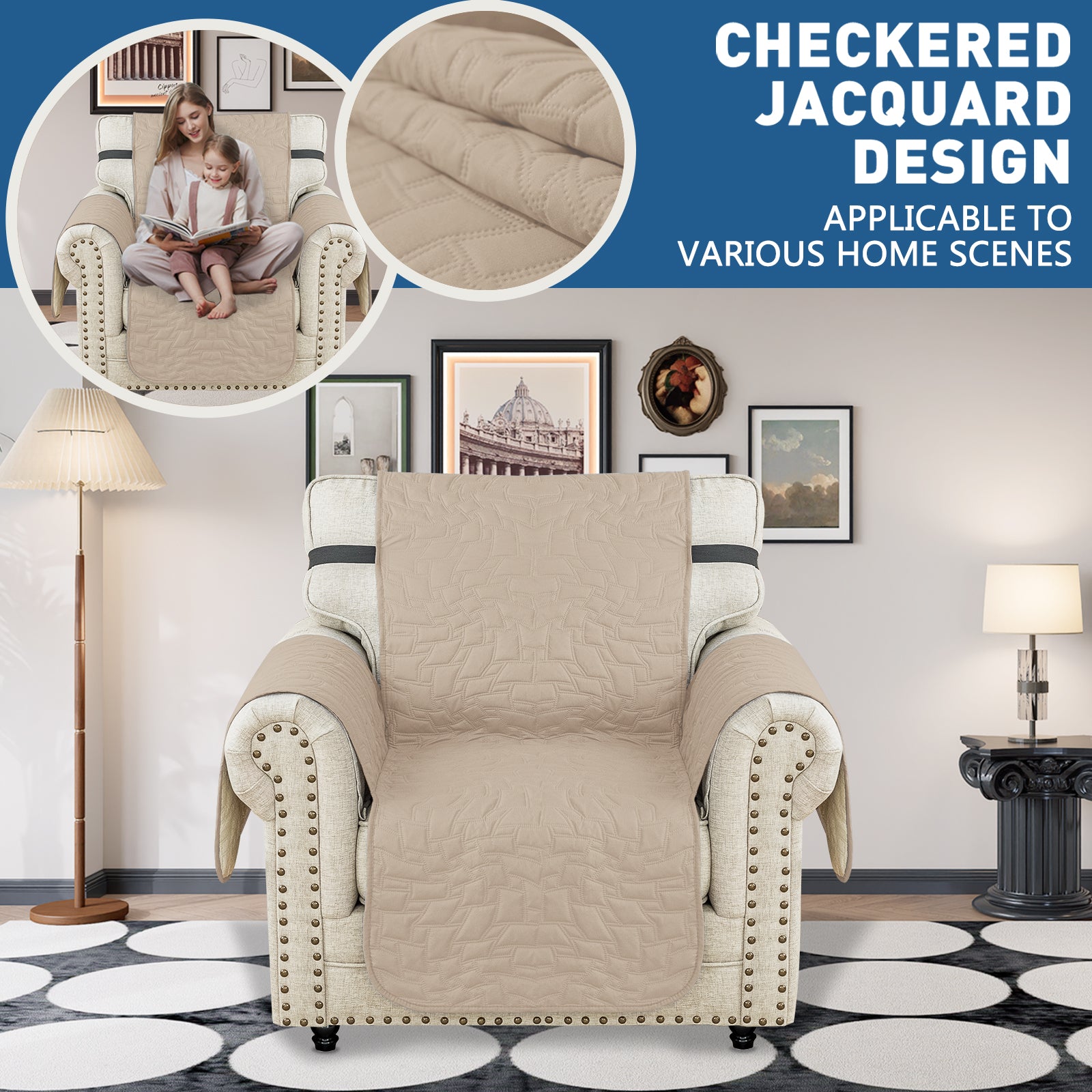 Copertura Impermeabile per Poltrona Singola con Braccioli e Funzione Antiscivolo | YSTYLE