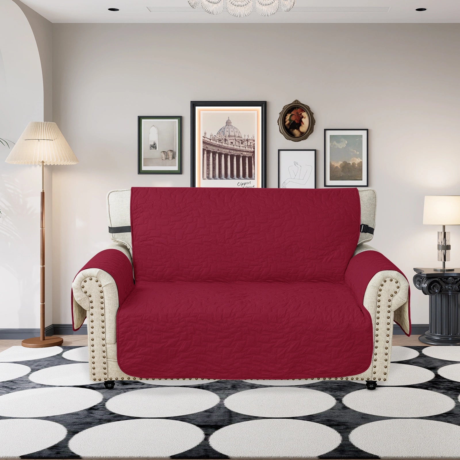 YSTYLE Waterproof 2 Seater Sofa Cover with Armrests Anti-Slip-YSTYLE