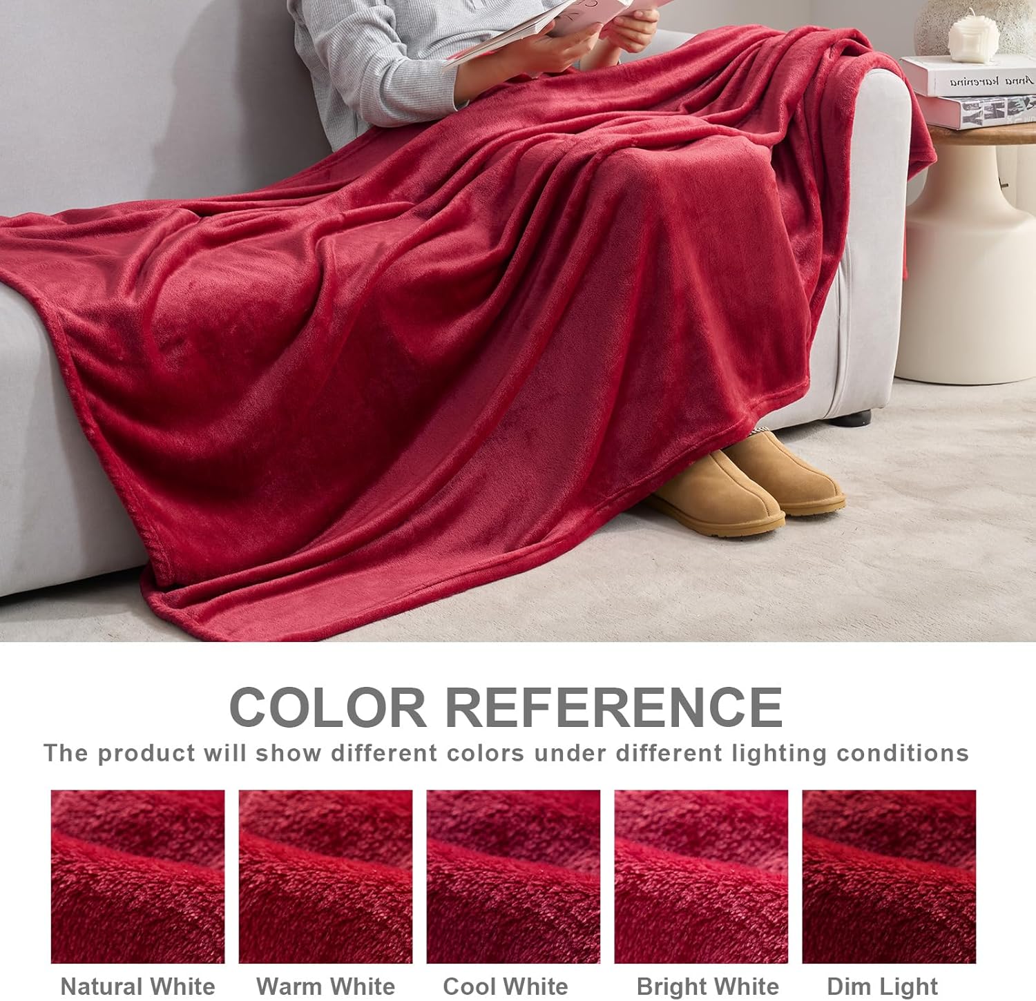 YSTYLE Soft Flannel Fleece Twin Blanket Plush Throw 160 x 200 CM