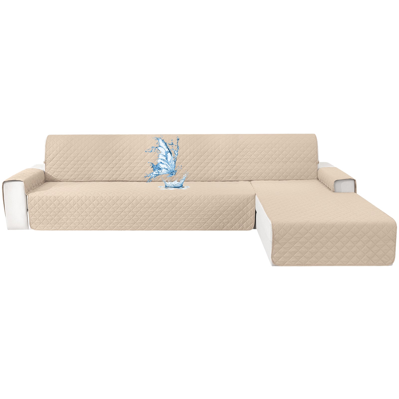 Ystyle Waterproof 4 Seater Corner Sofa Cover Reversible Anti Slip