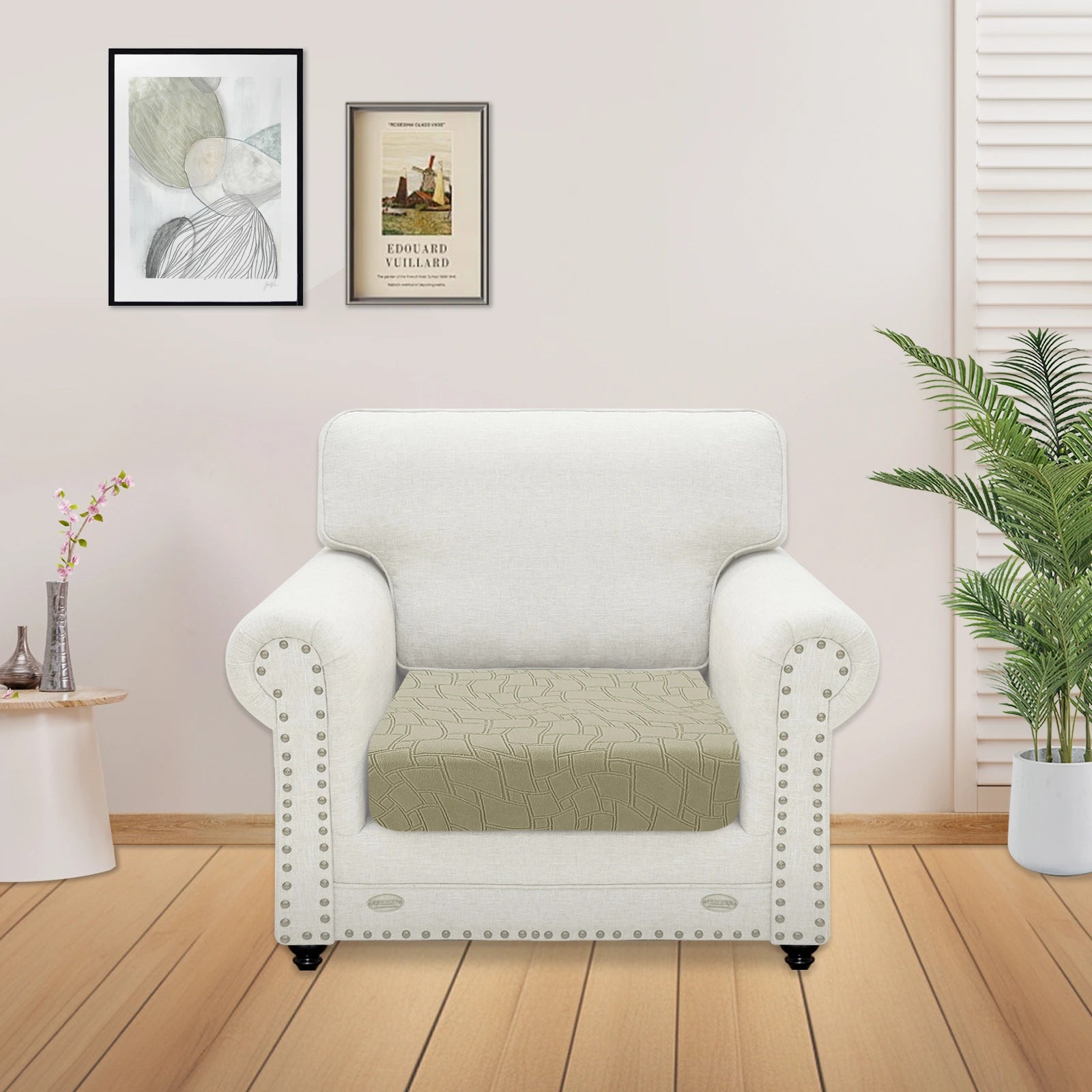 YSTYLE 1 Piece Stretch Sofa Seat Cover 1 Seater Geometric Anti Slip-YSTYLE