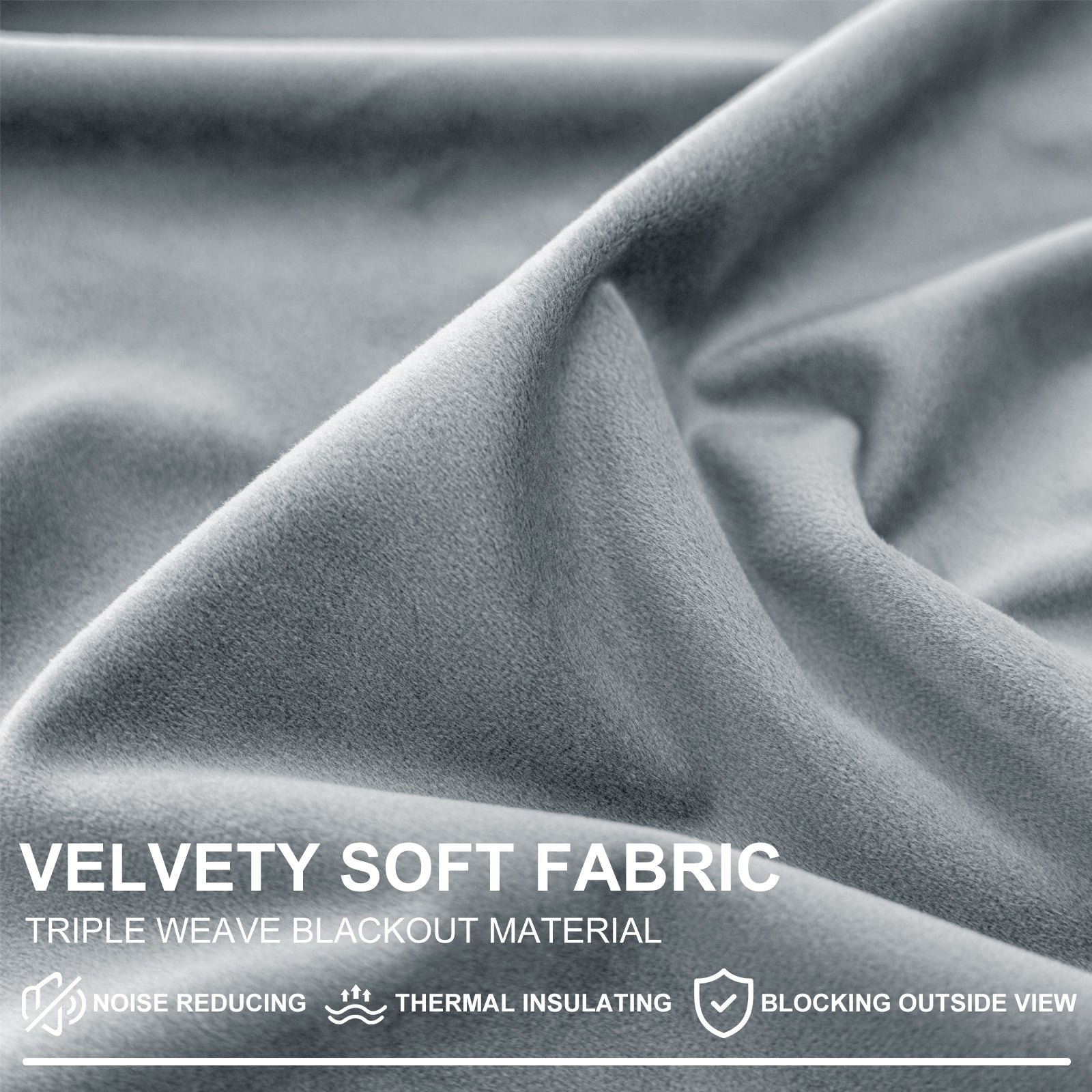 YSTYLE 2 Pieces Velvet Blackout Curtains Thermal Insulated-YSTYLE