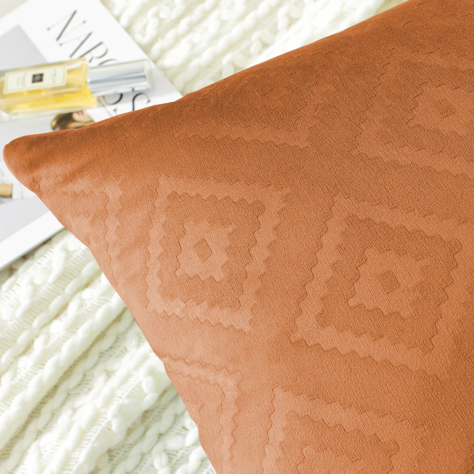 YSTYLE Velvet Sofa Cushion Covers, Decorative Throw Pillow Covers, 2 pcs, Hidden Zipper-Square shape