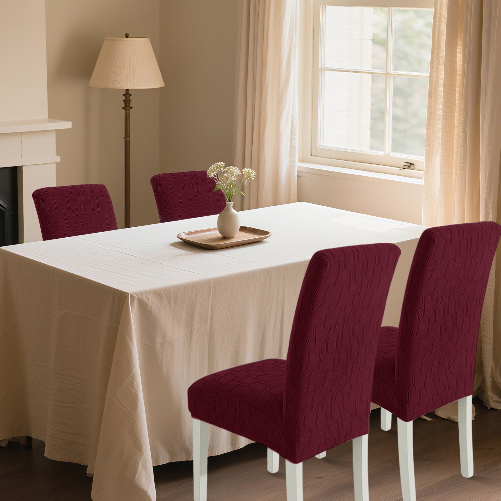 Ystyle 4-Piece Chair Covers with Backrest, Elastic Living Room Kitchen Chair Slipcovers, Soft Comfortable Anti-Scratch Chair Covers, Easy to Clean and Durable, Washable Removable