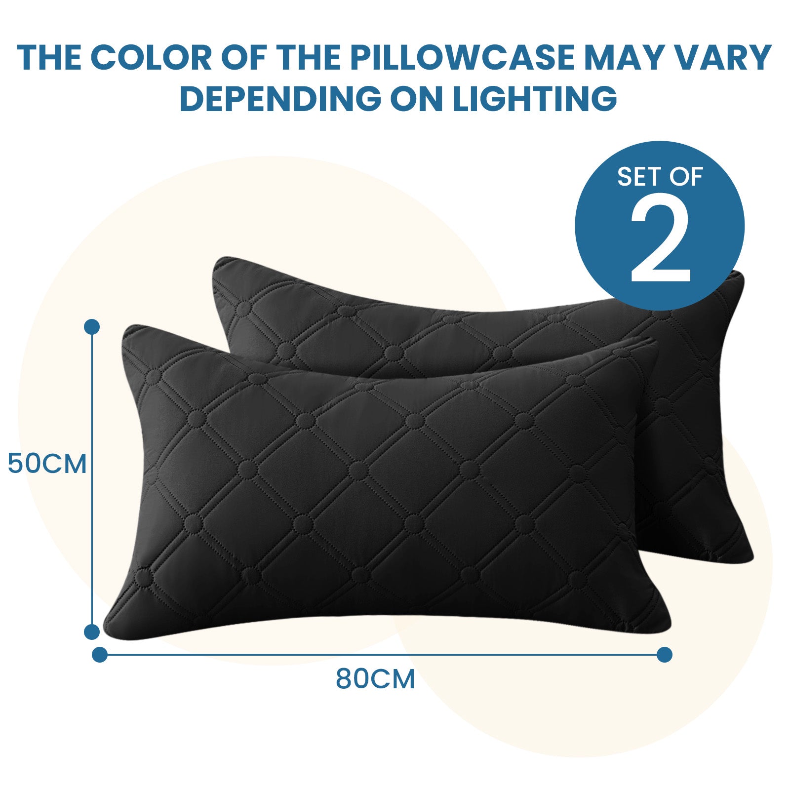 Ystyle Waterproof Pillow Protectors 50x80 cm Set of 2, Scratch-Resistant Pillowcase Covers