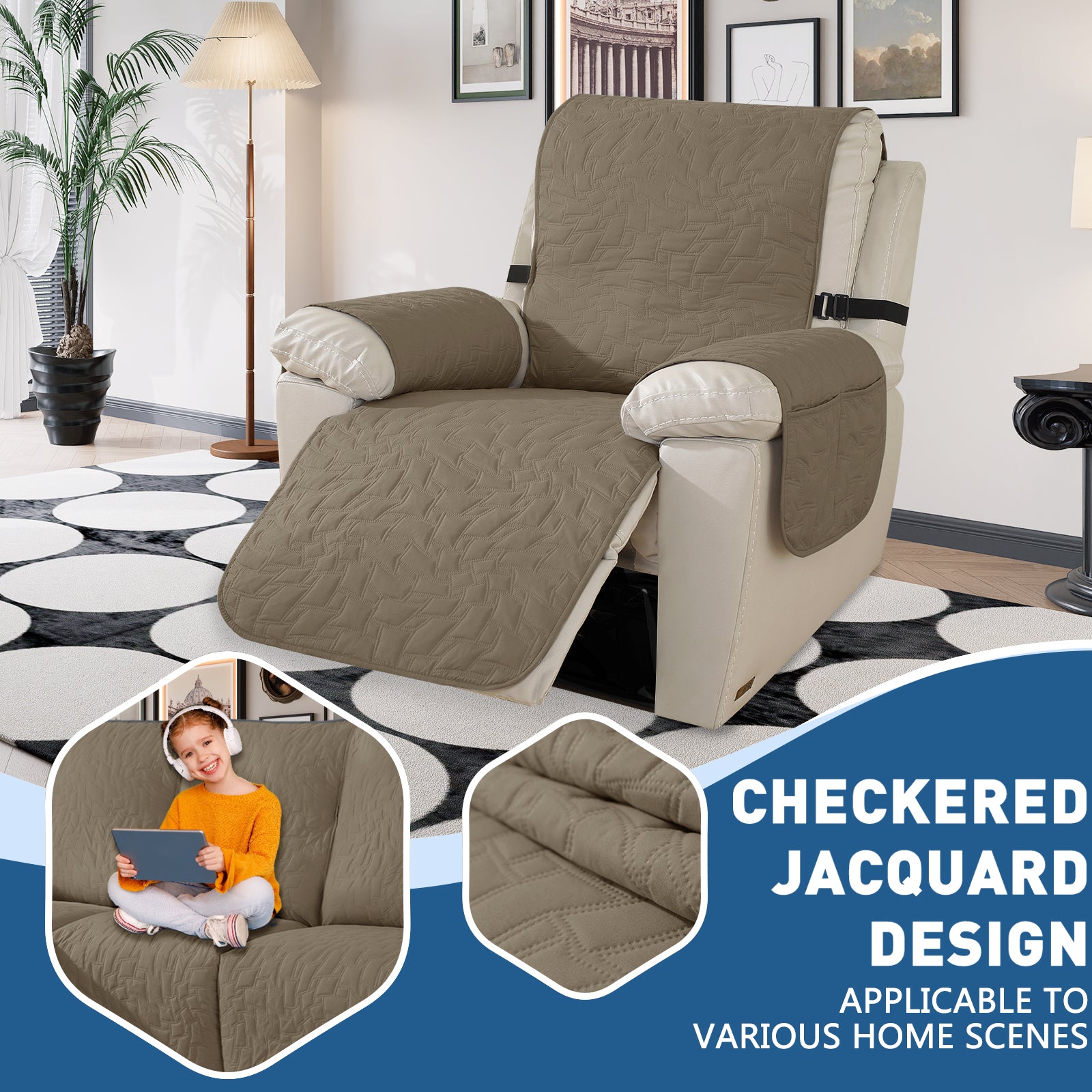 YSTYLE imperméable Large Reclining Armchair couverture Non Slip protection