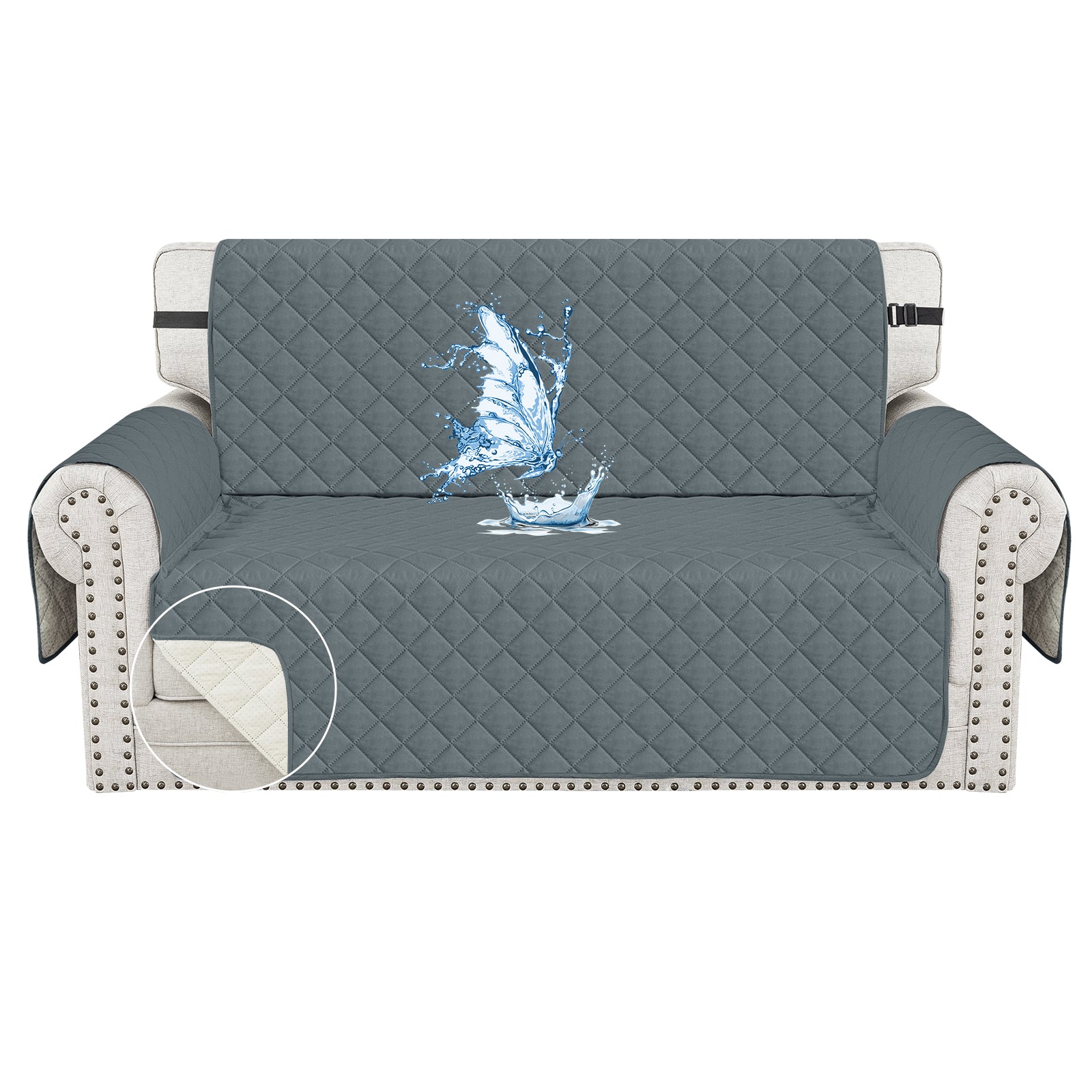 Ystyle Waterproof 2 Seater Sofa Cover with Armrests Anti-Slip-YSTYLE