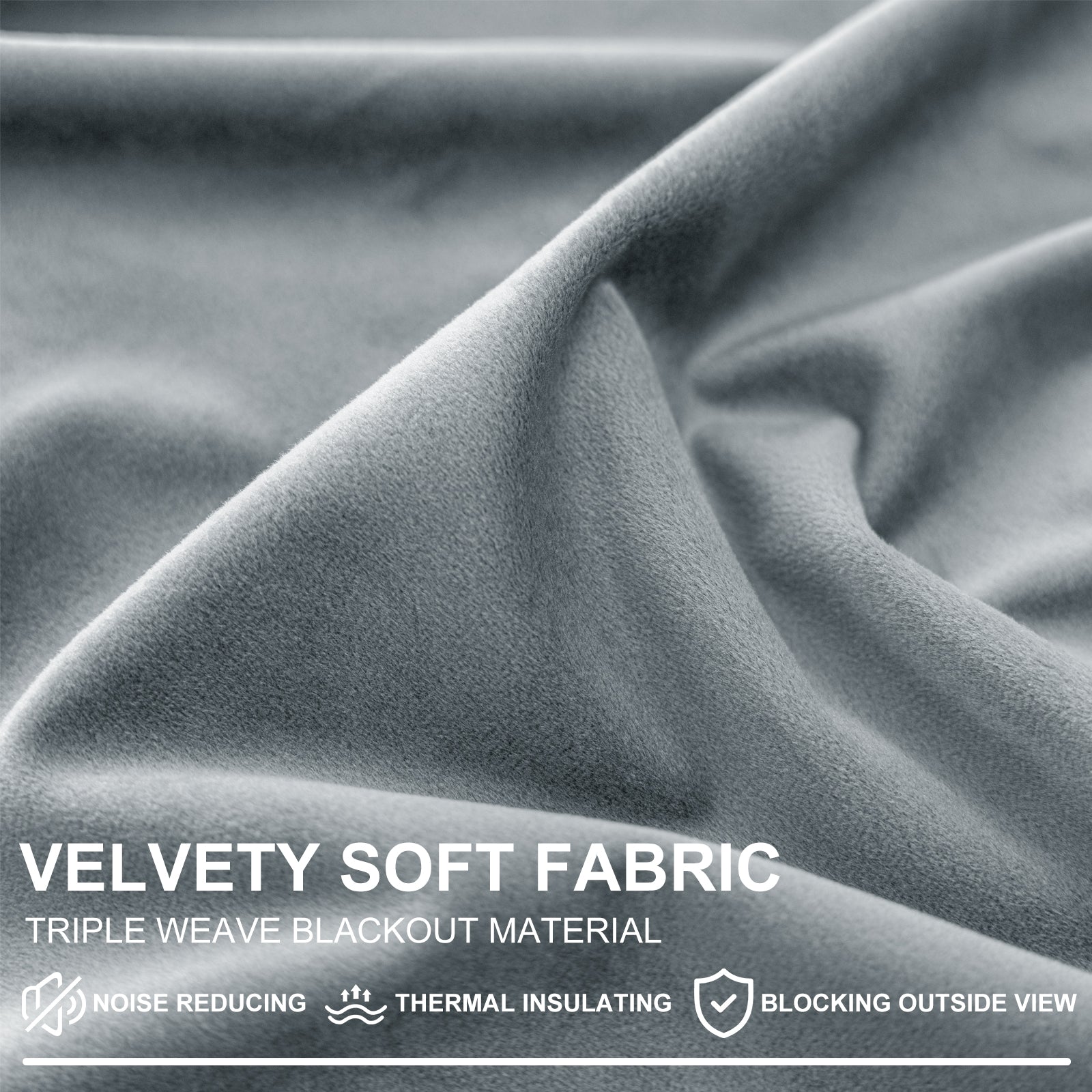 YSTYLE 2 Pieces Velvet Blackout Curtains Thermal Insulated-YSTYLE