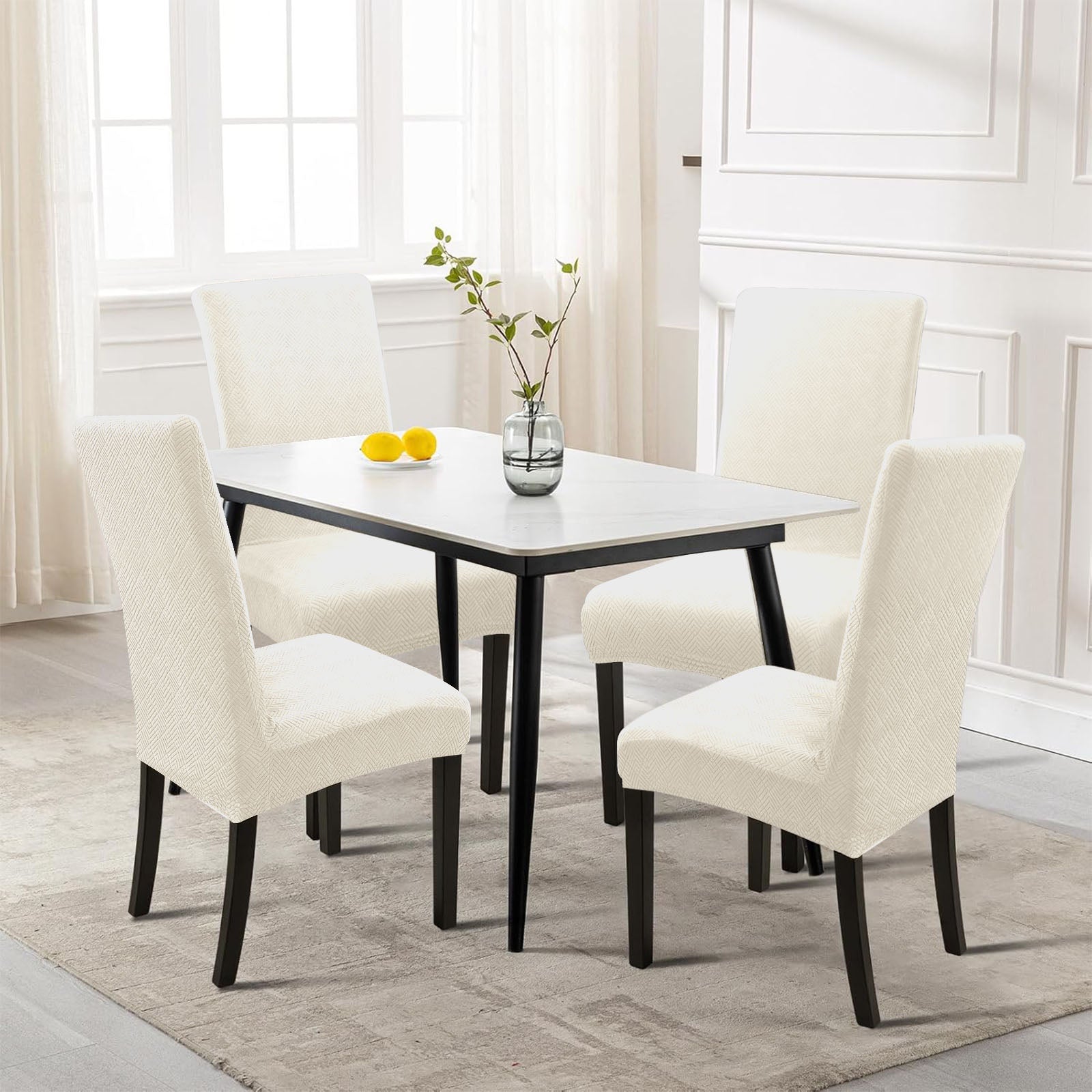 YSTYLE 4 pezzi coprisedie elastici con motivo jacquard a diamante