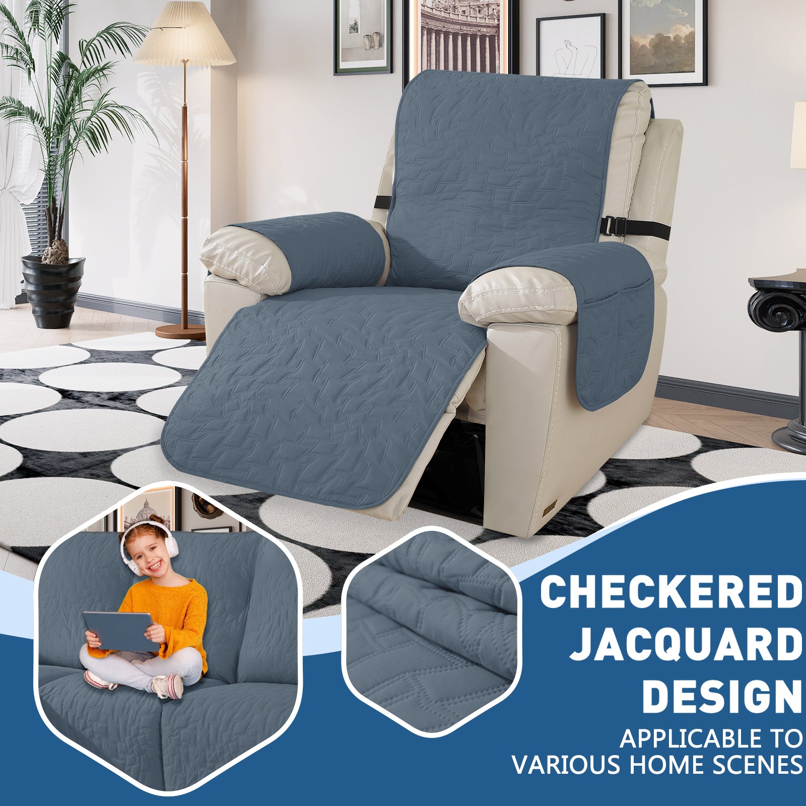 YSTYLE imperméable Large Reclining Armchair couverture Non Slip protection