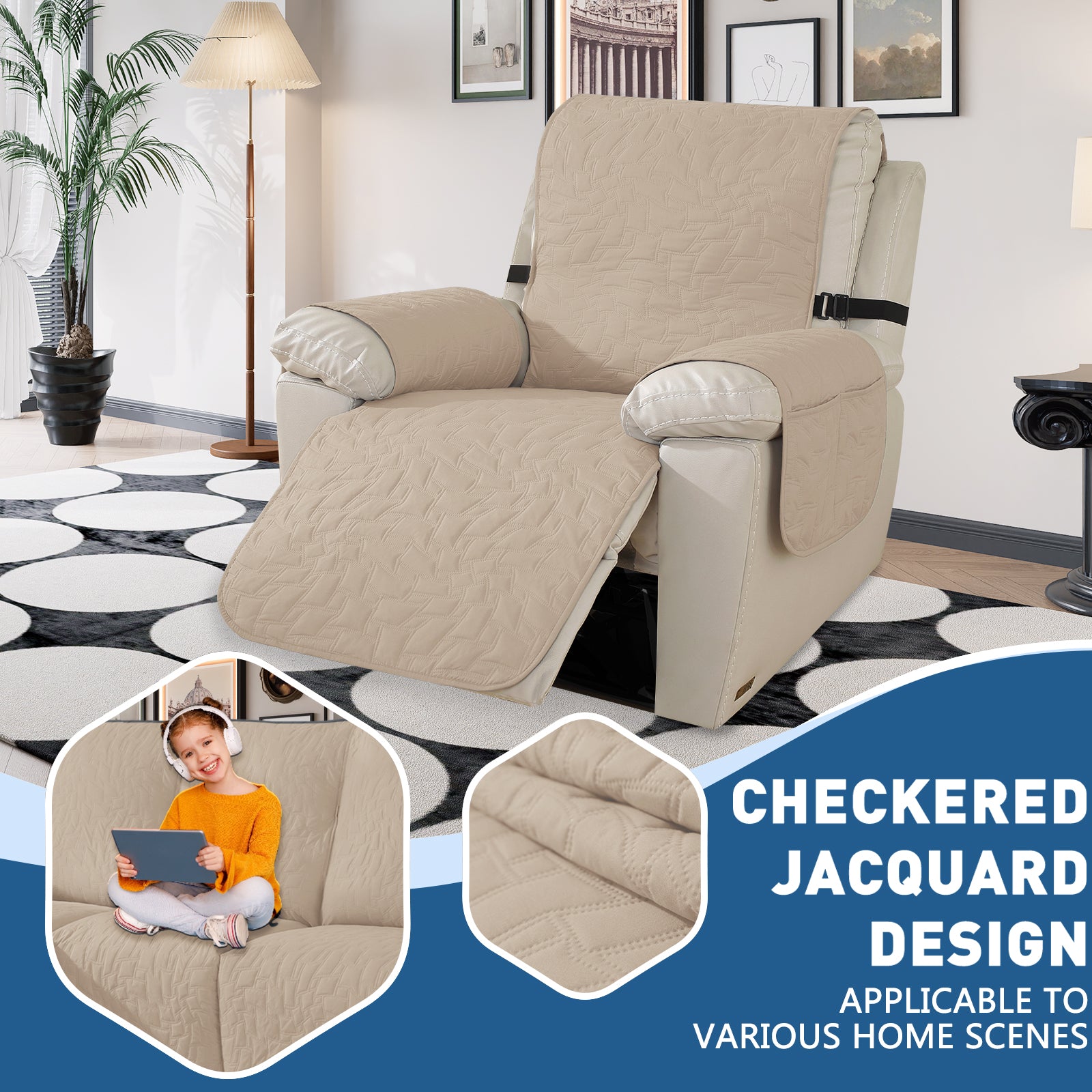 YSTYLE imperméable Large Reclining Armchair couverture Non Slip protection
