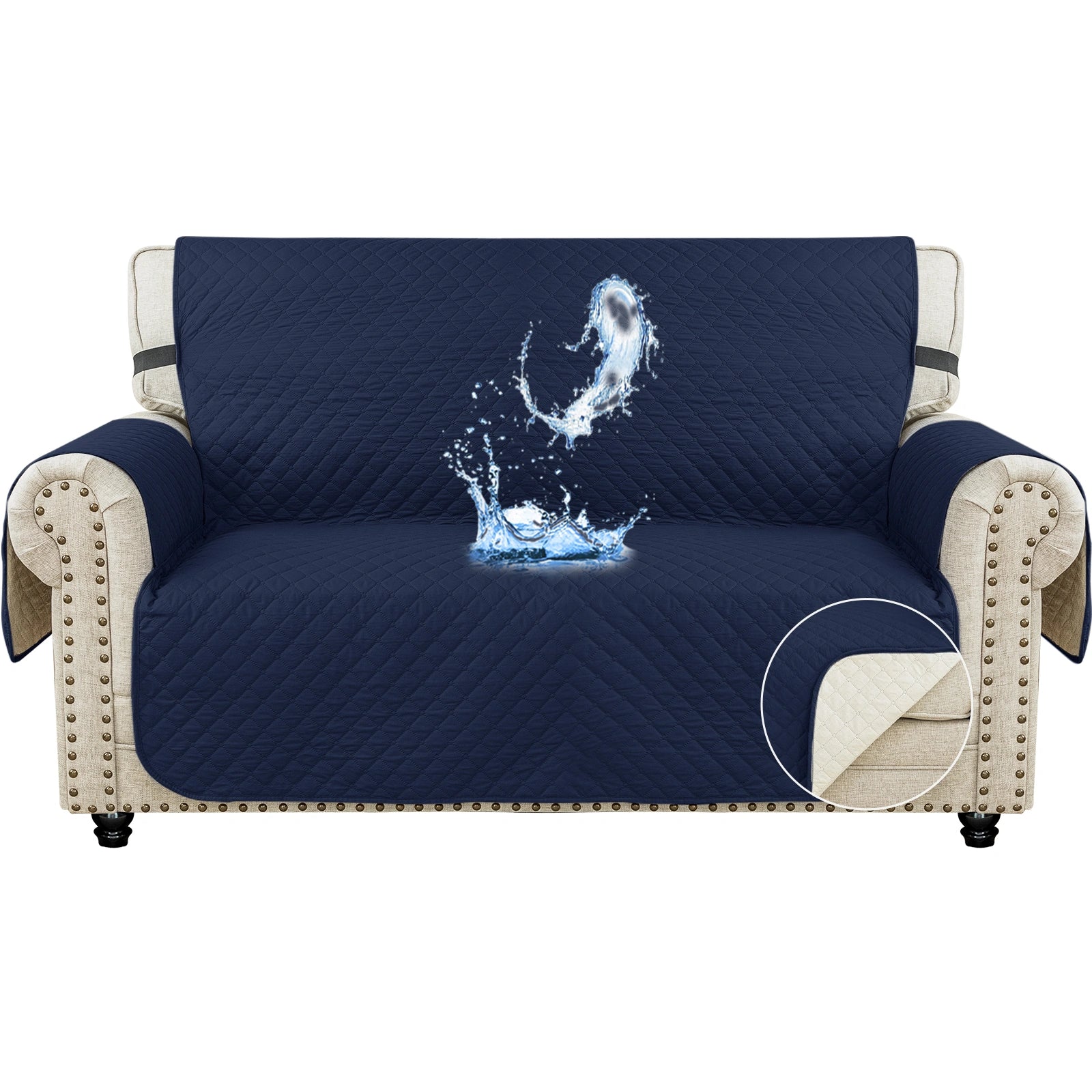 YSTYLE Waterproof 2 Seater Sofa Cover with Armrests Anti-Slip-YSTYLE