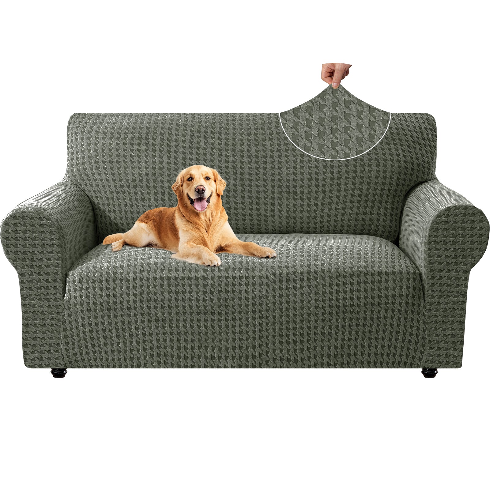 Ystyle 2-Seat Sofa Cover with Armrests, Elastic Universal Seat Cover, Anti-Scratch Universal Sofa Cover, Anti-Slip Washable Sofa Protector, Stain-Resistant