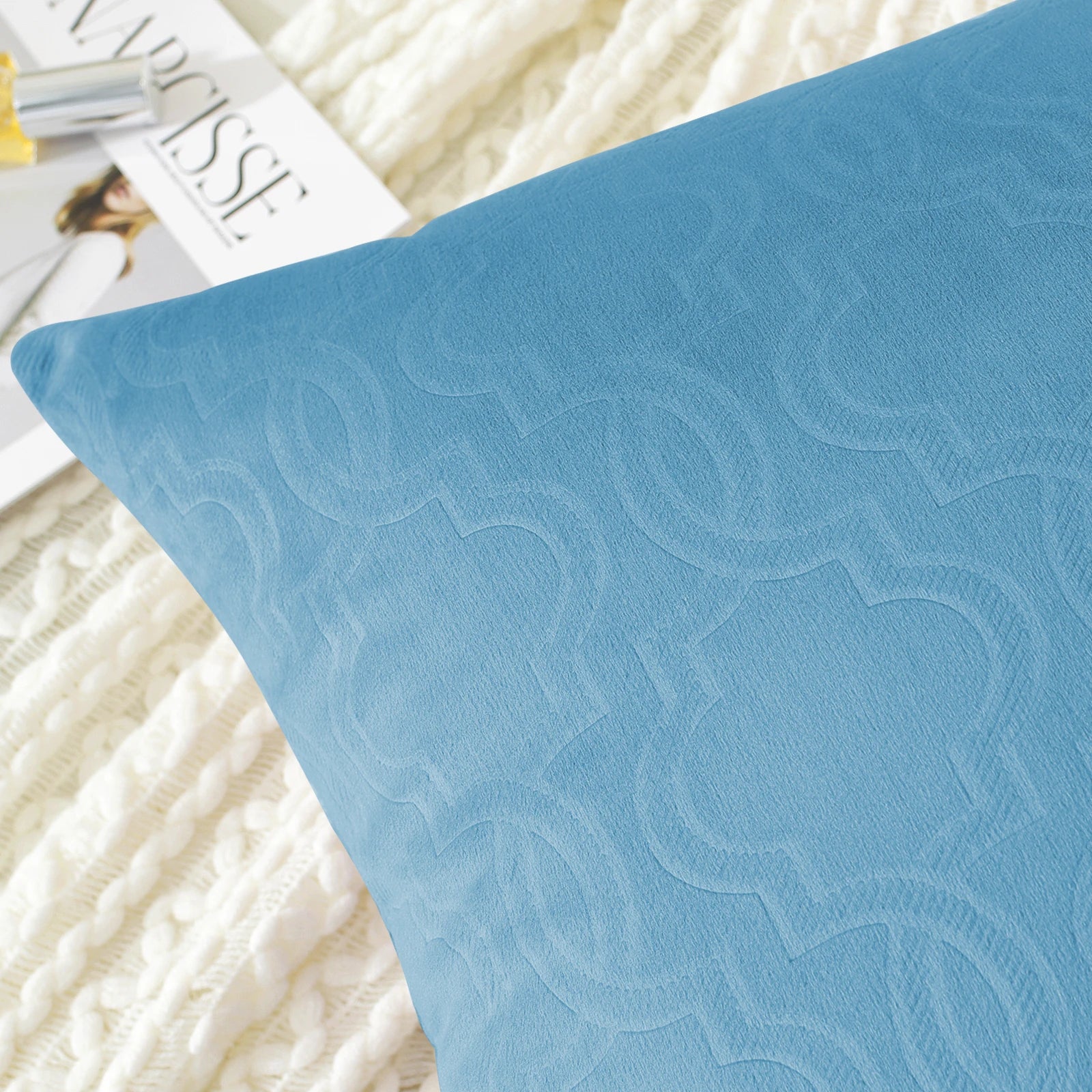 YSTYLE Velvet Sofa Cushion Covers, Decorative Throw Pillow Covers, 2 pcs, Hidden Zipper-Lantern Shape