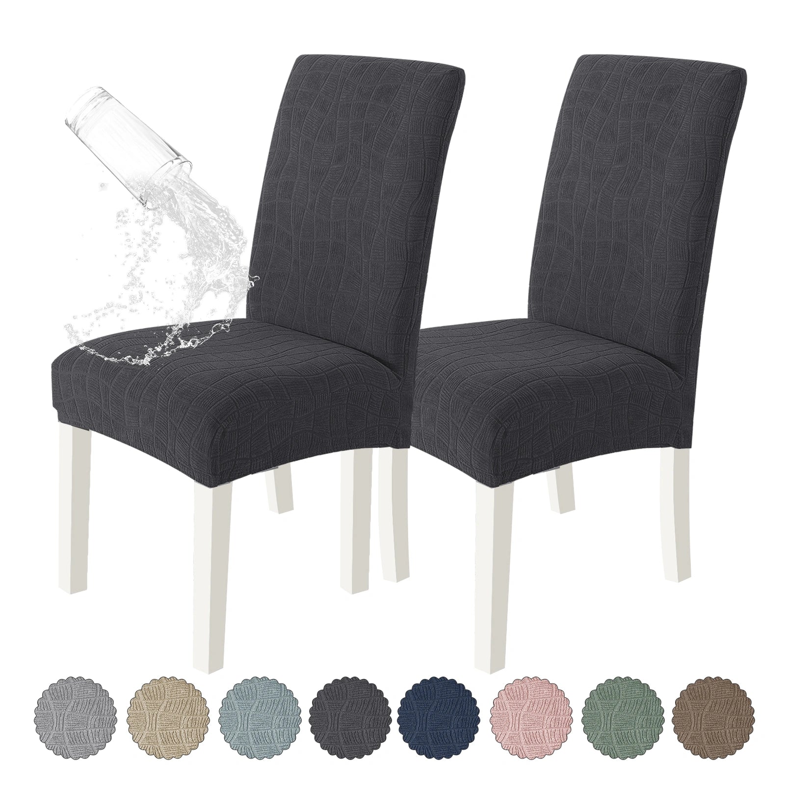 YSTYLE 6 Pieces Universal Stretch Chair Covers with Backrest-YSTYLE