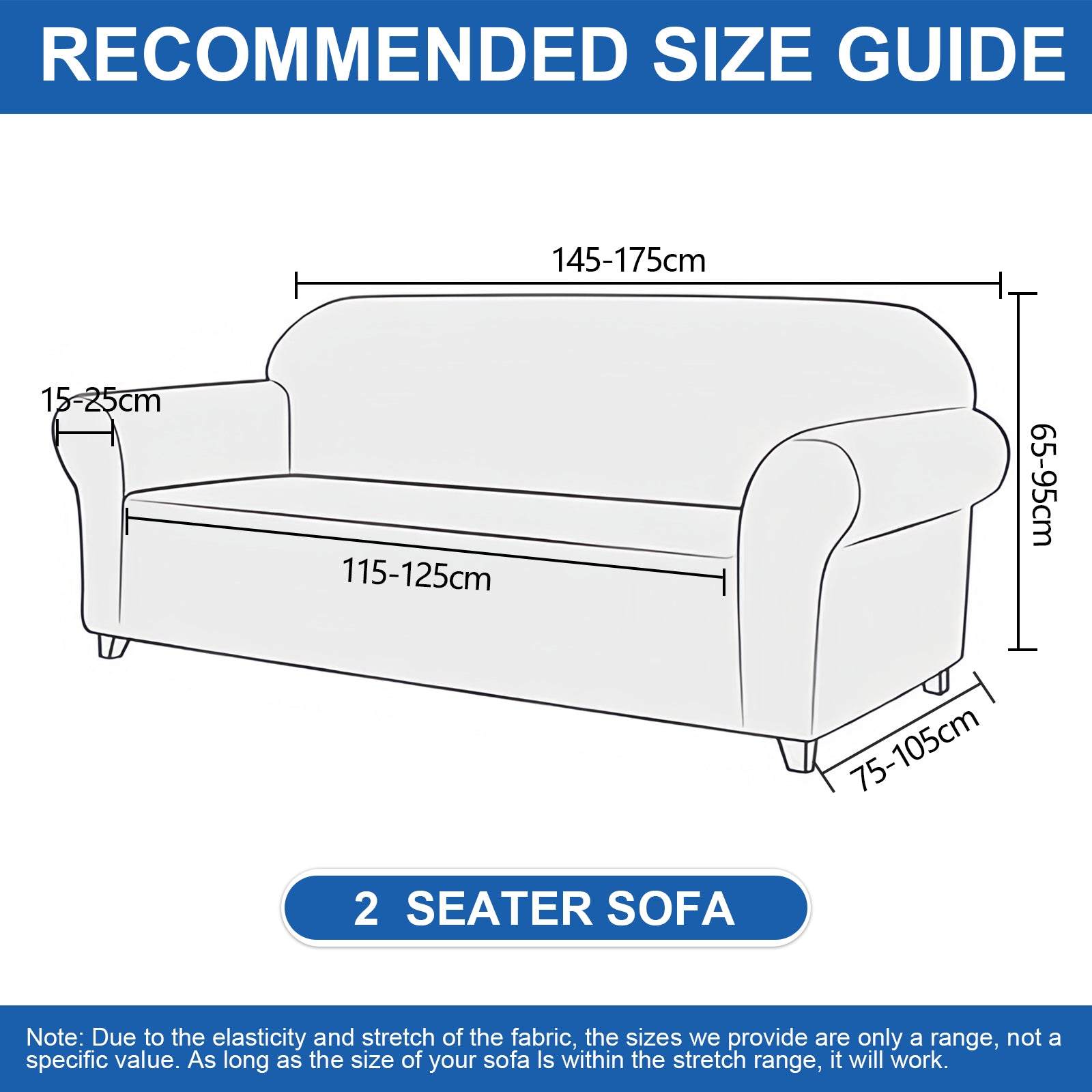 Ystyle Stretch 2 Seater Sofa Cover Super Elastic and Anti Slip-YSTYLE